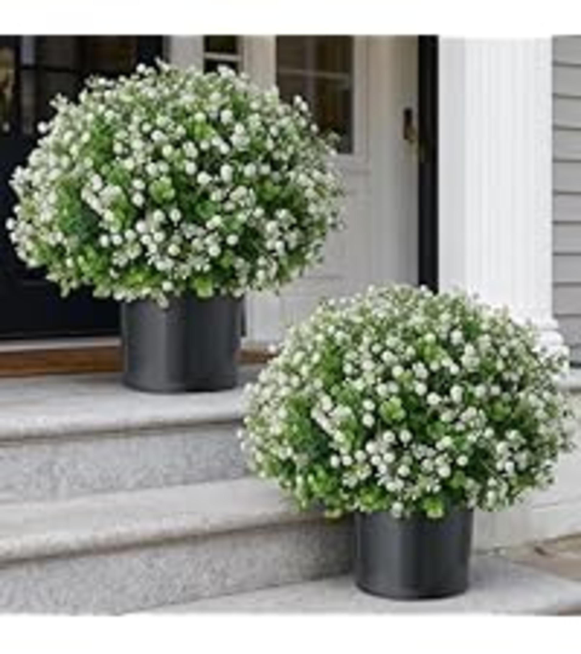 2-Pack Artificial Fern Potted Plants - UV Resistant Realistic Faux Greenery for Porch & Garden detail 9