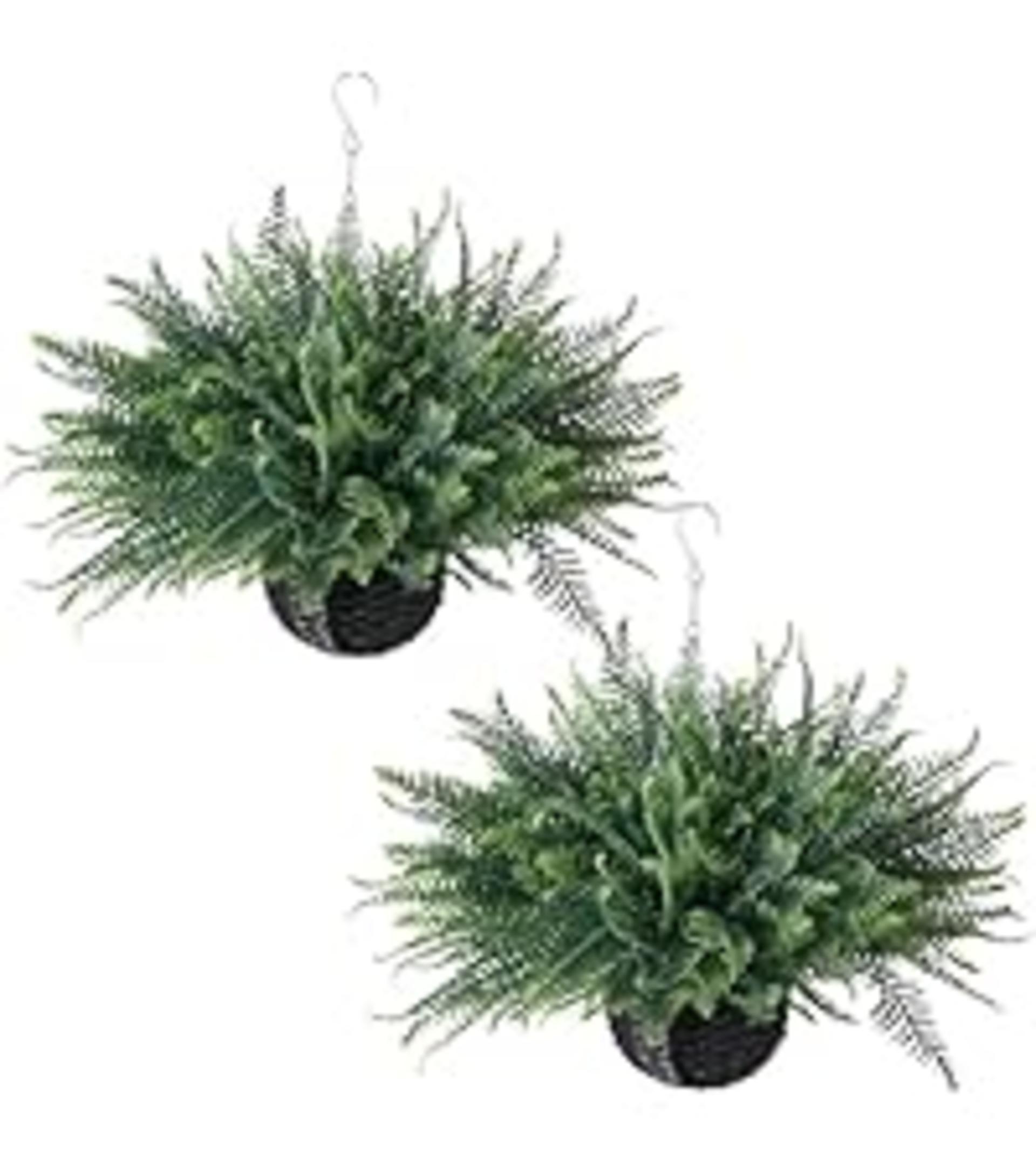 2-Pack Artificial Fern Potted Plants - UV Resistant Realistic Faux Greenery for Porch & Garden detail 11