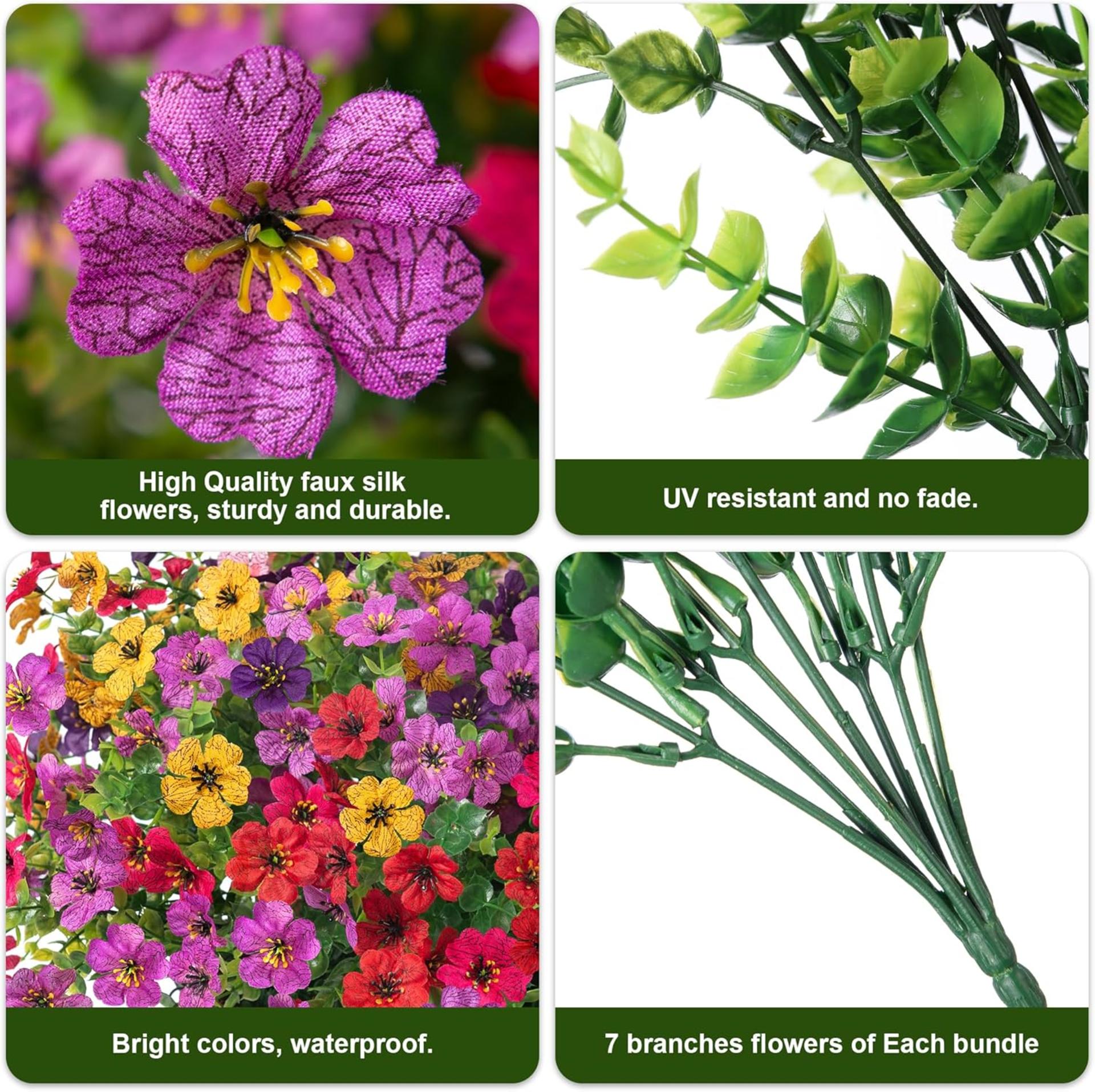 12 Bundles Artificial Daisy Flowers with Eucalyptus Leaves for Outdoor Indoor Garden Decor - 3