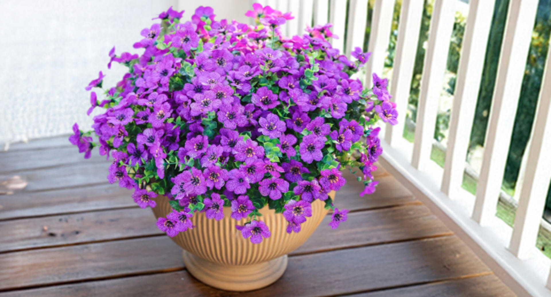 12 Bundles Artificial Daisy Flowers with Eucalyptus Leaves for Outdoor Indoor Garden Decor detail 5