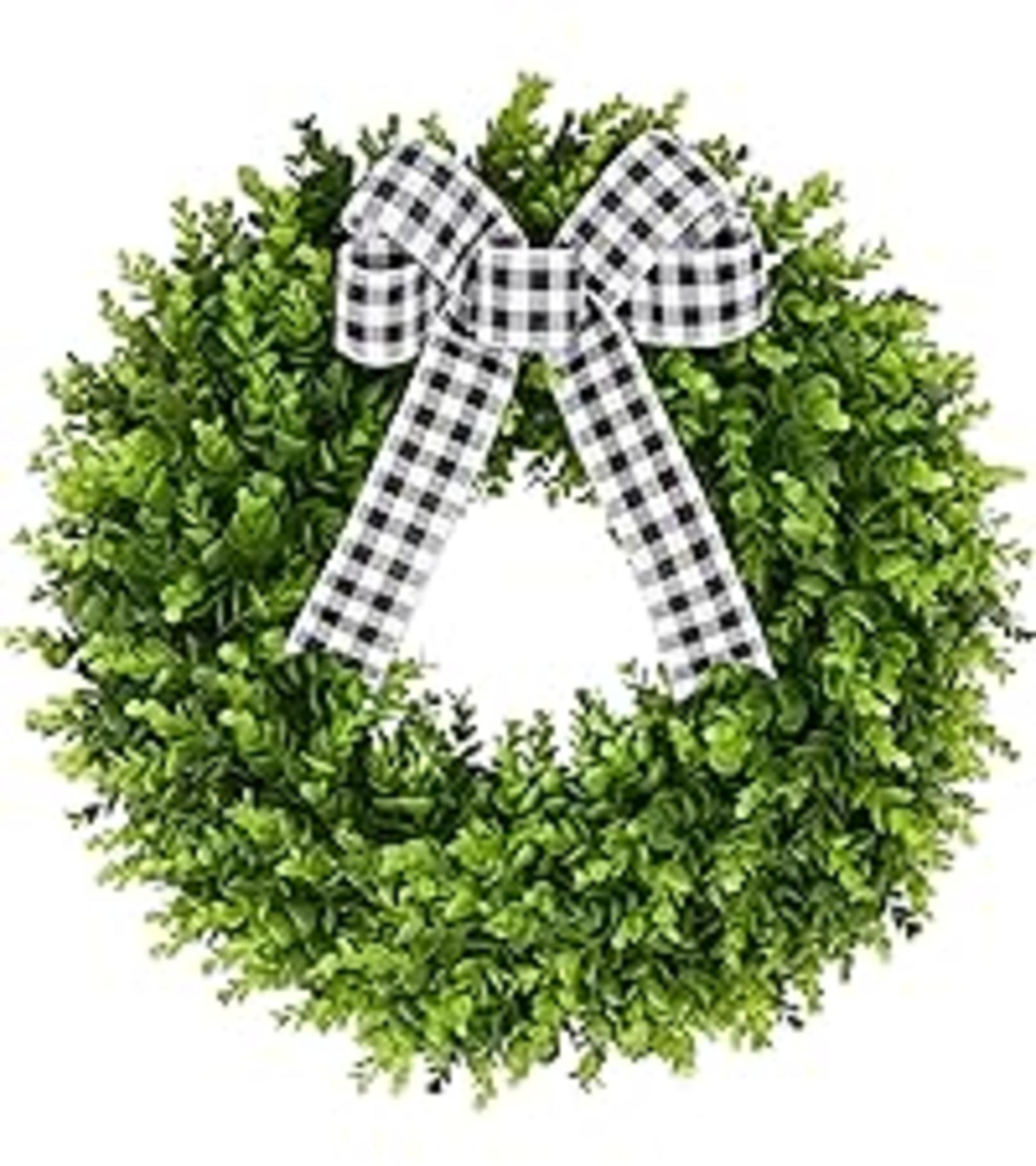 19" Artificial Eucalyptus Wreath with Berries for Front Door, All-Season Greenery Decor for Farmhouse detail 12