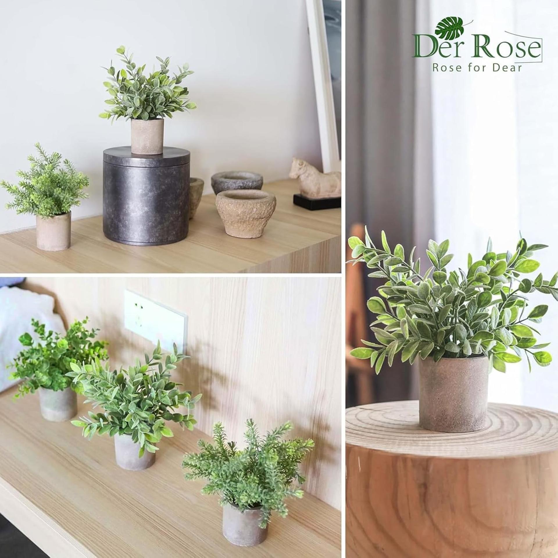 3 Pack Mini Potted Artificial Eucalyptus Plants for Home Office Shelf Farmhouse Decor - 3