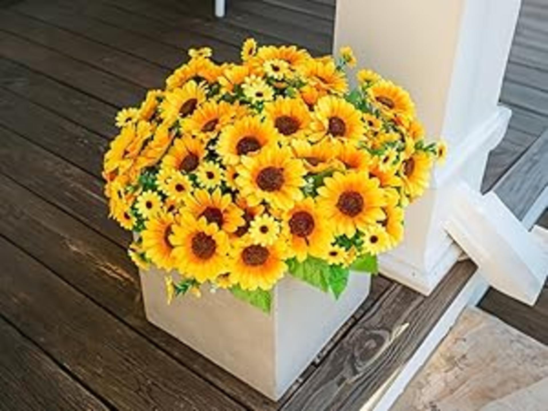 10 Bunches Artificial Sunflowers for Outdoor Indoor Decoration, UV Resistant Fake Flowers detail 9