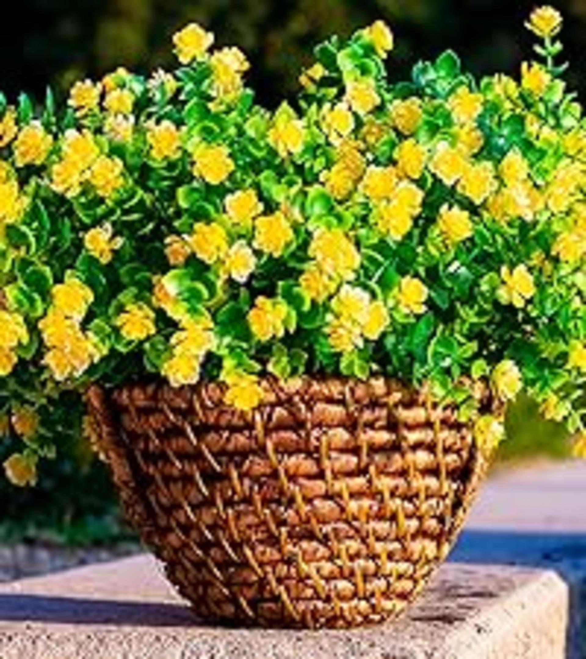 12 Bundles Artificial Fall Flowers Outdoor Fake Mums UV Resistant Faux Plastic Greenery for Garden detail 8