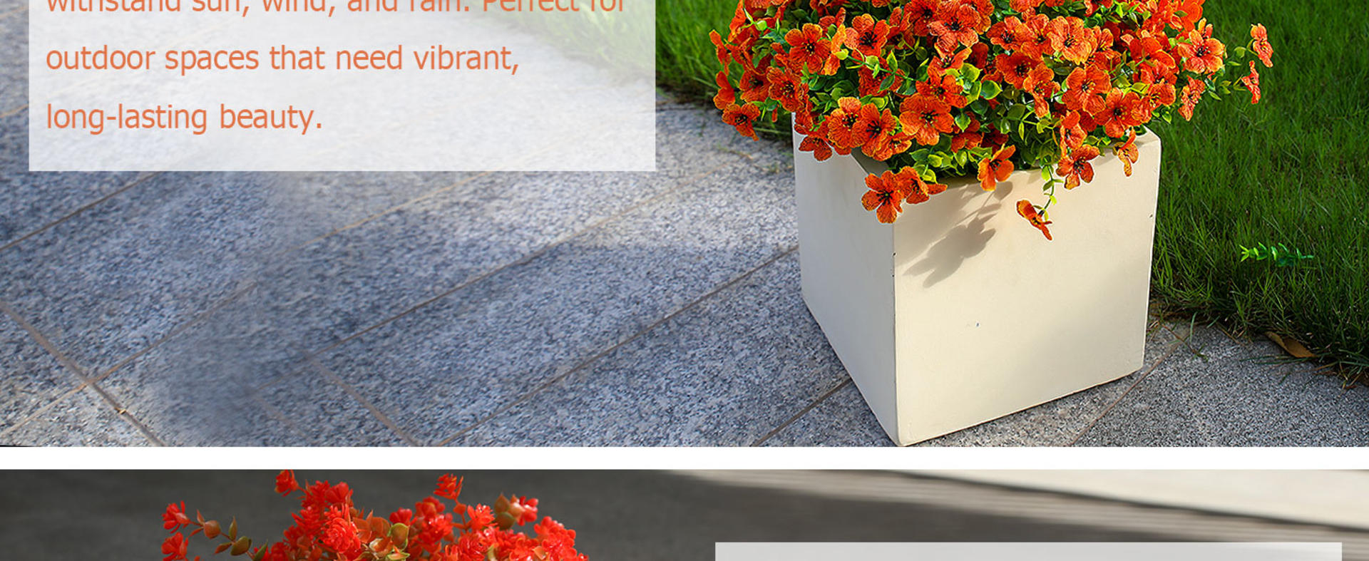 12 Bundles Artificial Mums for Outdoors, UV Resistant Faux Fall Flowers with Eucalyptus Greenery detail 5