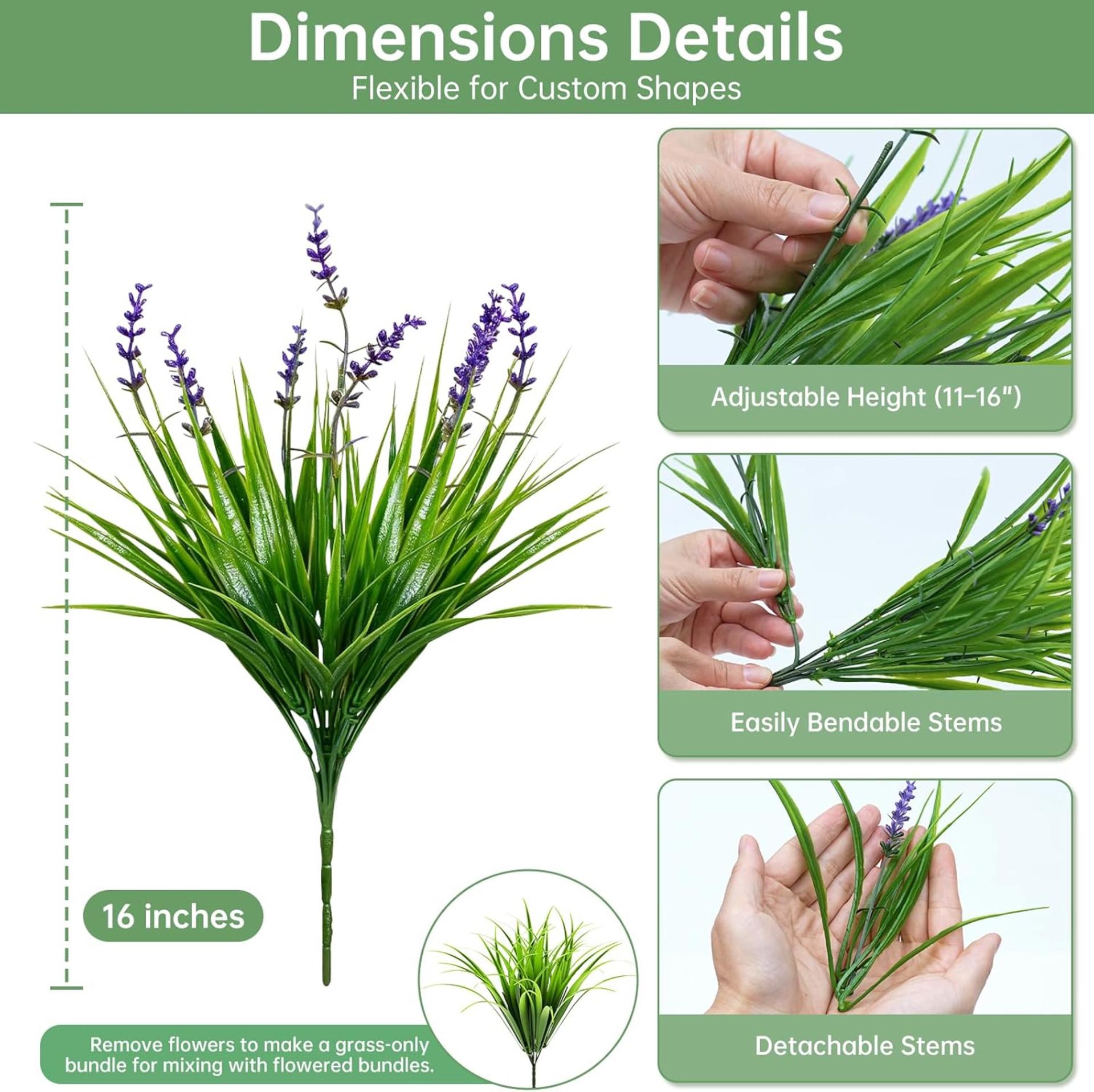 15 Bundles UV Resistant Artificial Lavender Flowers, Adjustable Height Faux Outdoor Plants - 2