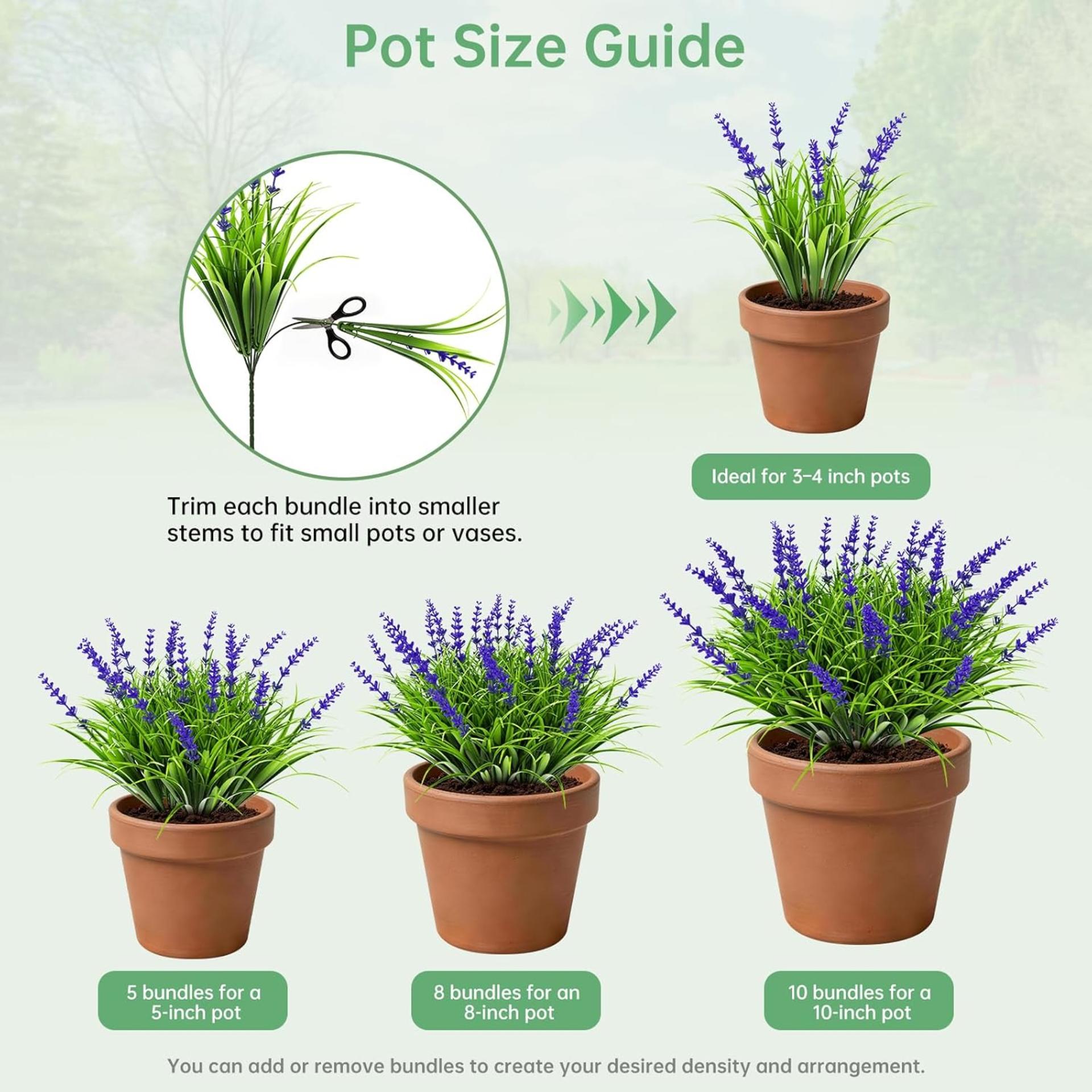 15 Bundles UV Resistant Artificial Lavender Flowers, Adjustable Height Faux Outdoor Plants - 5