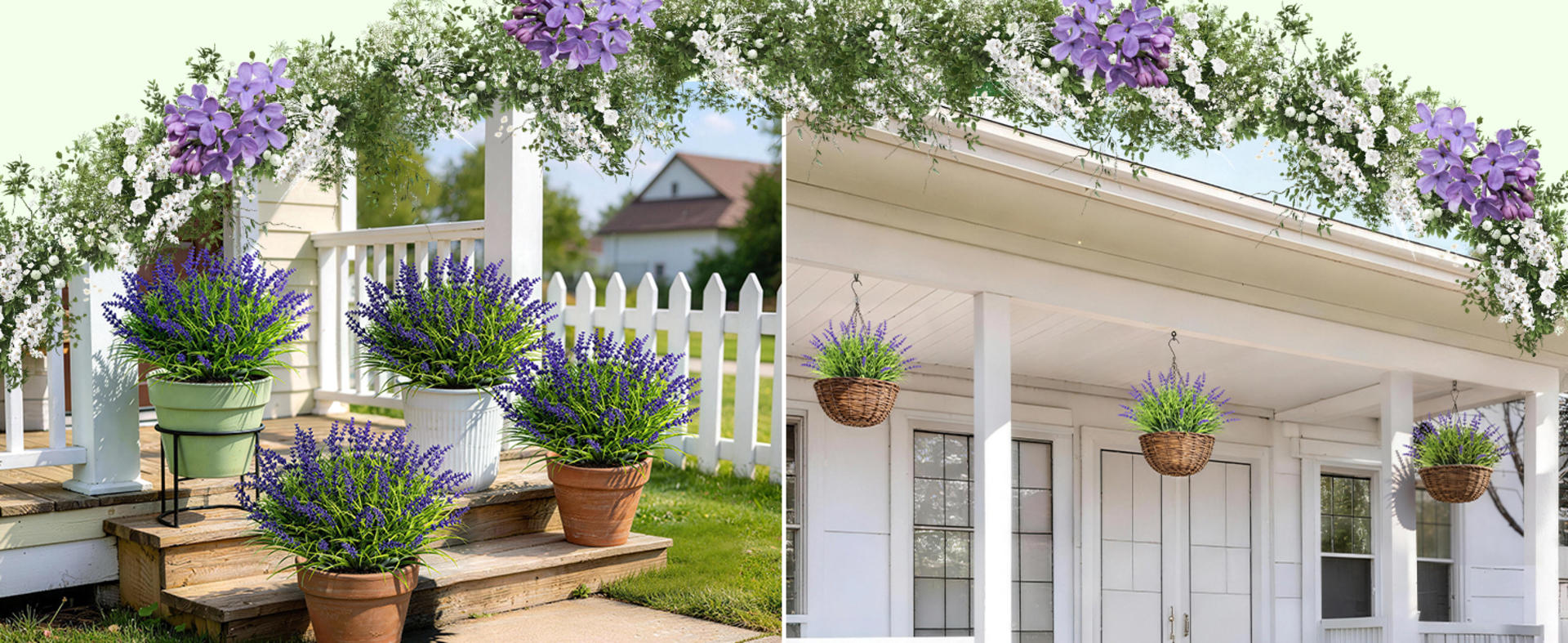 15 Bundles UV Resistant Artificial Lavender Flowers, Adjustable Height Faux Outdoor Plants detail 5