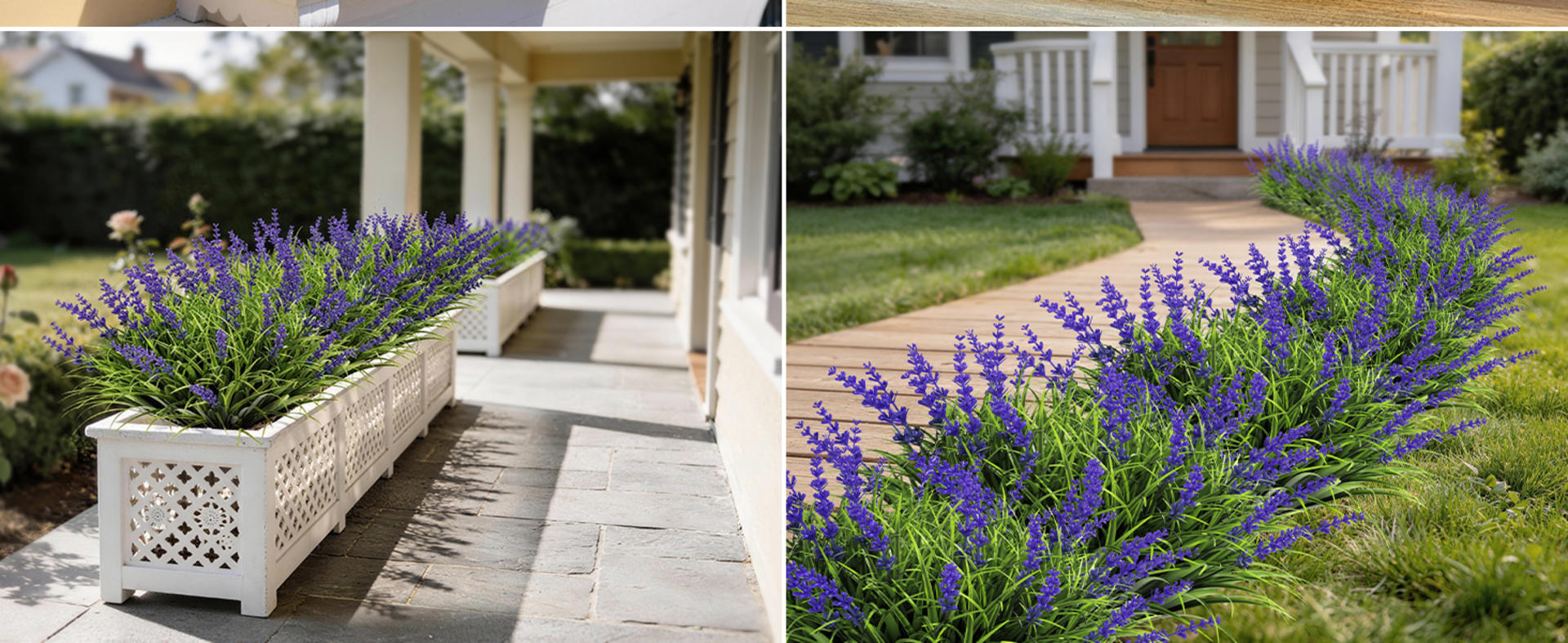 15 Bundles UV Resistant Artificial Lavender Flowers, Adjustable Height Faux Outdoor Plants detail 7