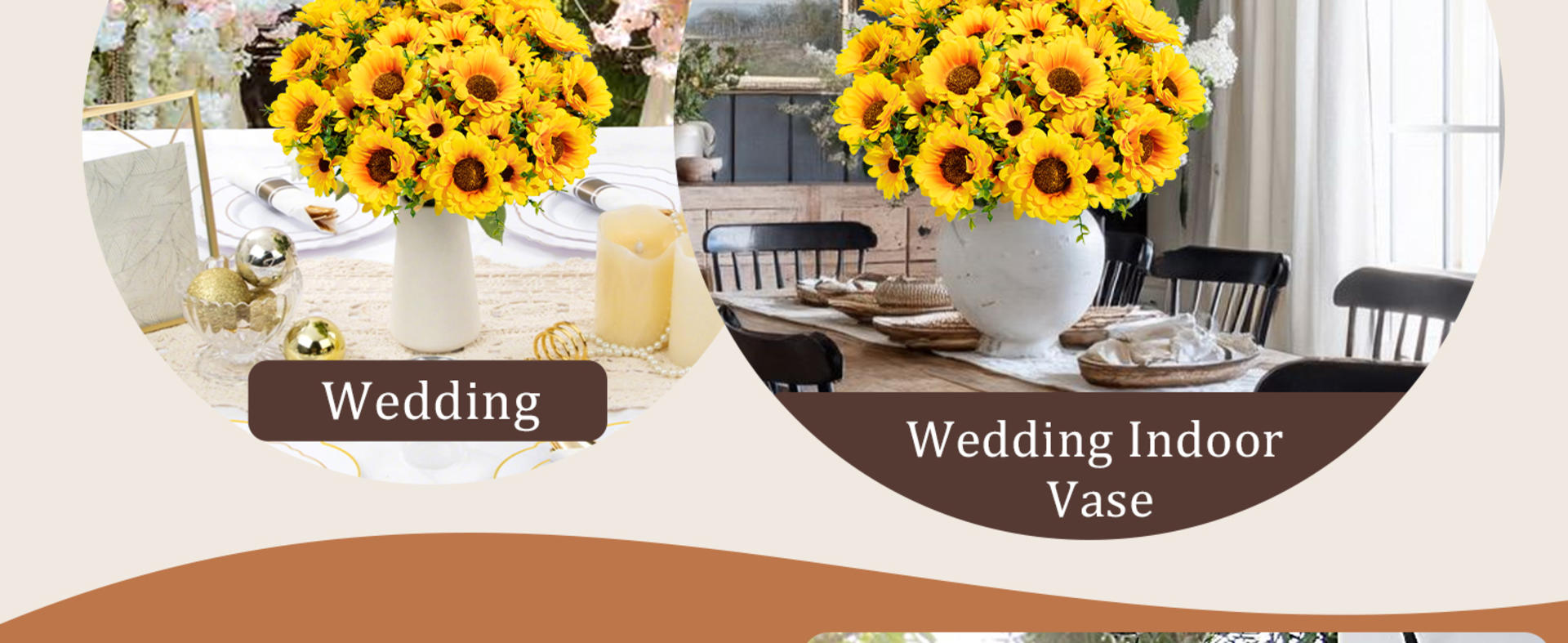 10 Bundles Artificial Sunflowers for Outdoors, UV Resistant Silk Flowers with Eucalyptus Leaves detail 6