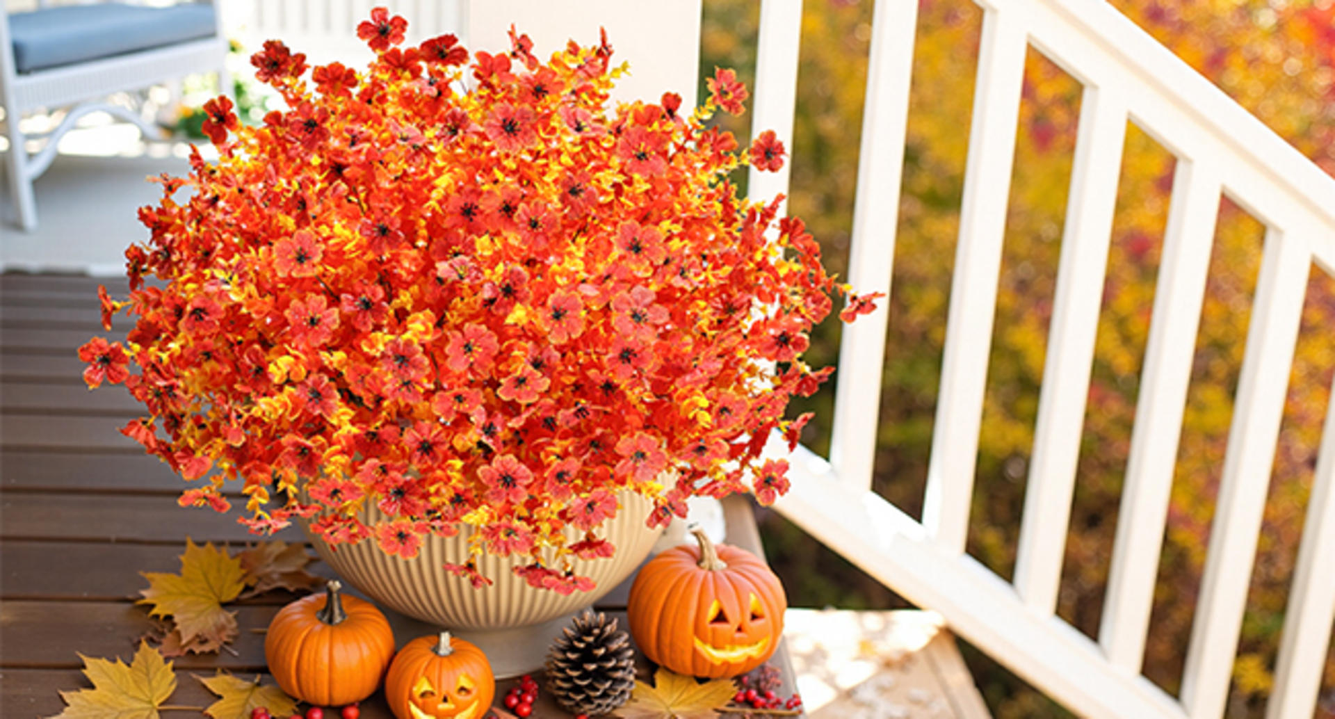12 Bundles Artificial Fall Daisy Flowers with Eucalyptus Leaves, UV Resistant Faux Mums for Outdoor Indoor Decor detail 7