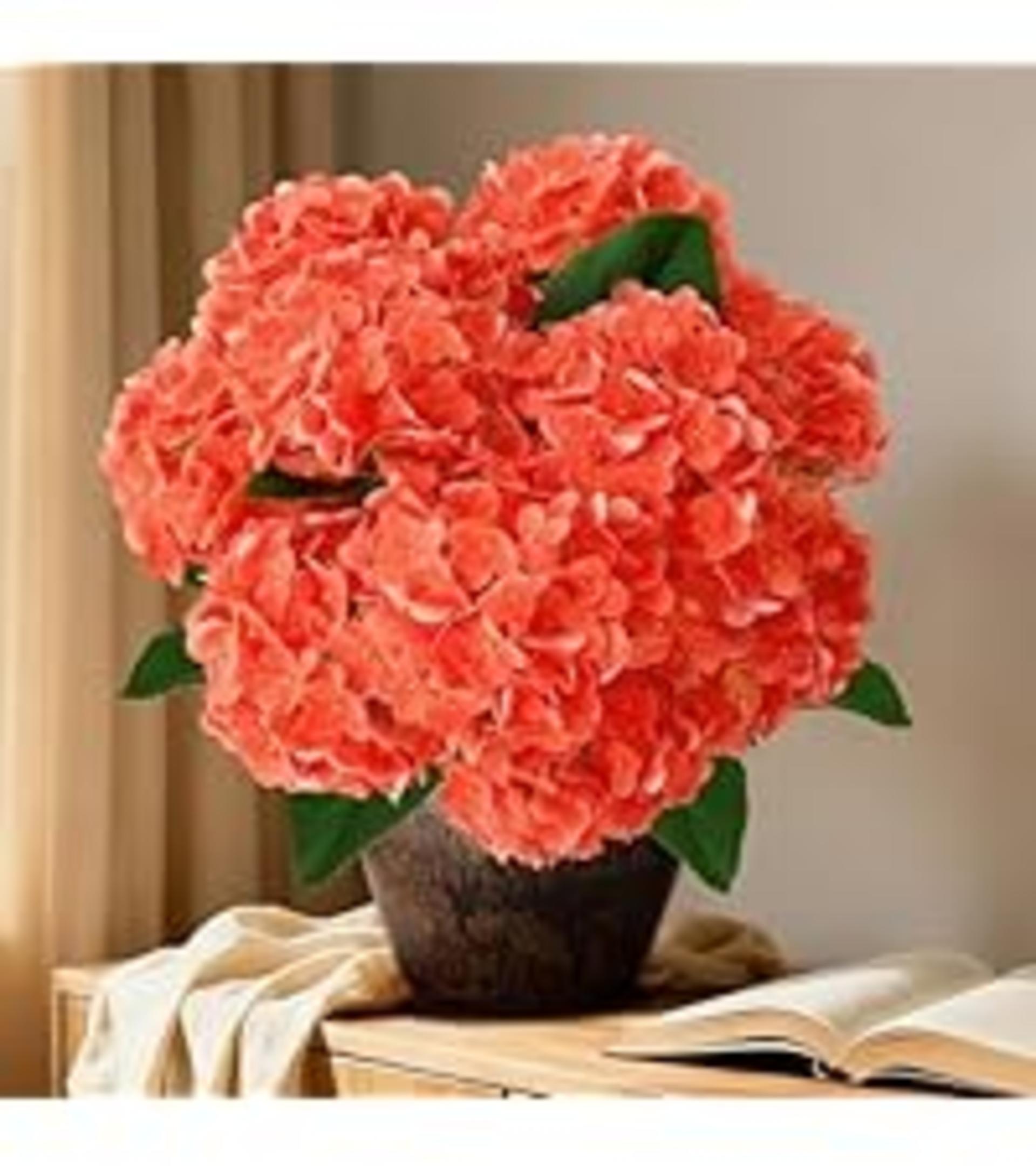Real Touch Artificial Hydrangea Flowers, 21in Faux Silk Blooms with 5 Heads for Home Wedding Decor detail 12