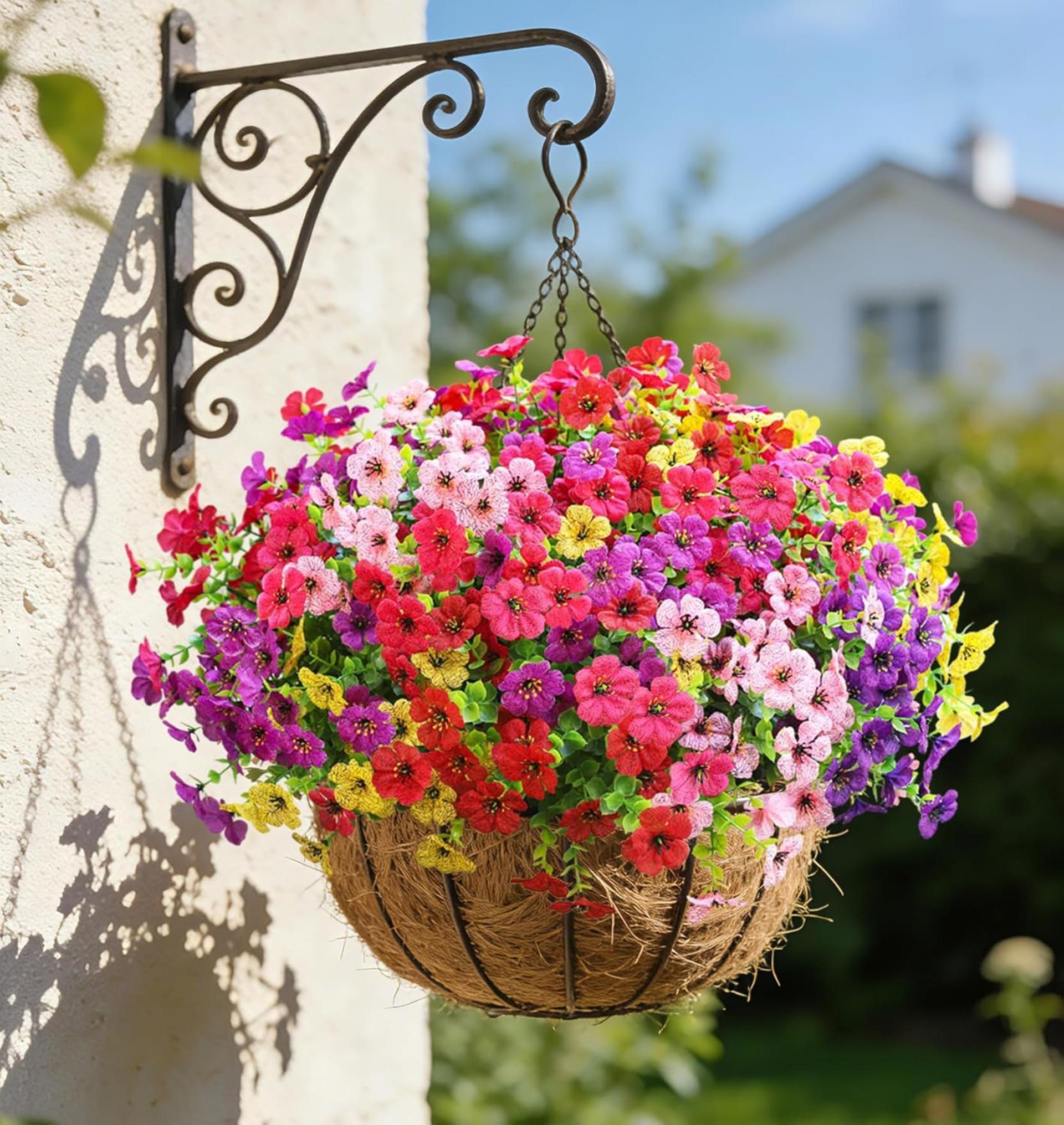 12 Bundles Artificial Flowers for Outdoors, UV Resistant Silk Daisy Faux Plants for Garden Porch - 5