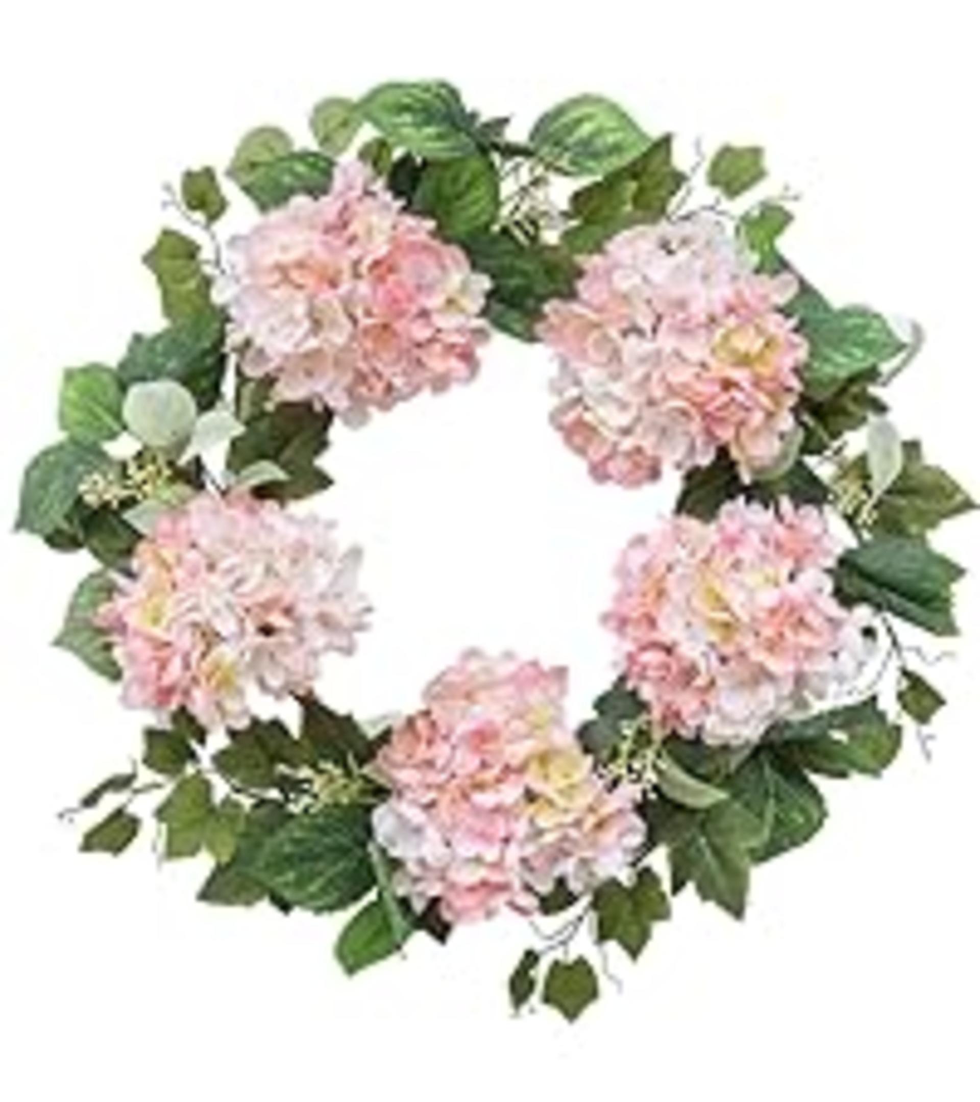 20 Inch Artificial Hydrangea Wreath for Front Door, Spring Summer Floral Decor for Porch and Wall detail 13