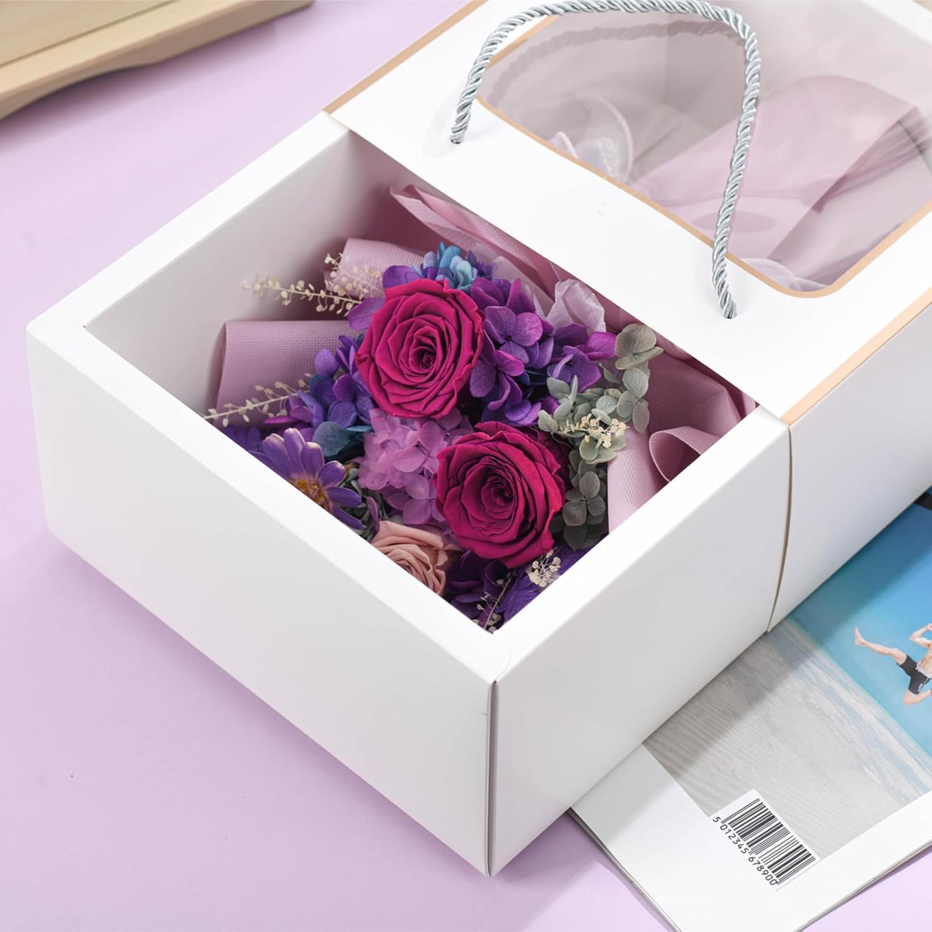 Preserved Purple Rose Bouquet, Real Flowers That Last 1-3 Years, Birthday Gifts for Women - 6