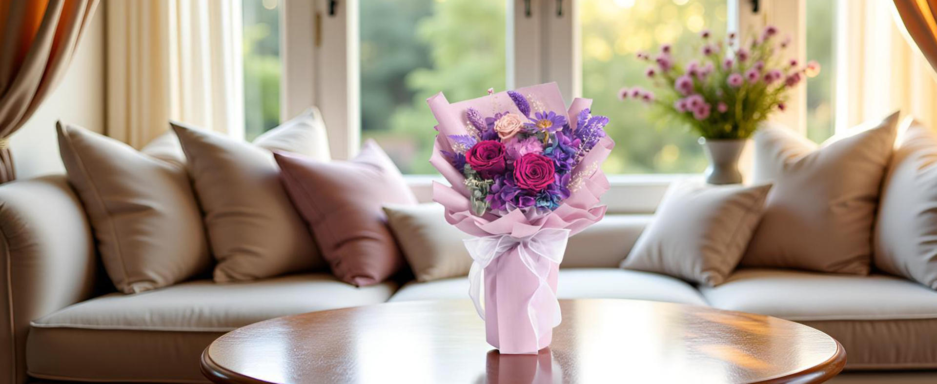 Preserved Purple Rose Bouquet, Real Flowers That Last 1-3 Years, Birthday Gifts for Women detail 6