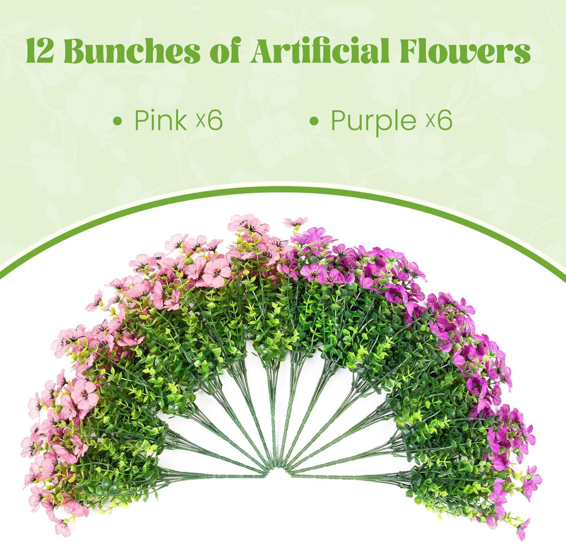 12 Bundles Artificial Daisy Flowers UV Resistant Faux Silk Mums for Outdoor Decor - 3