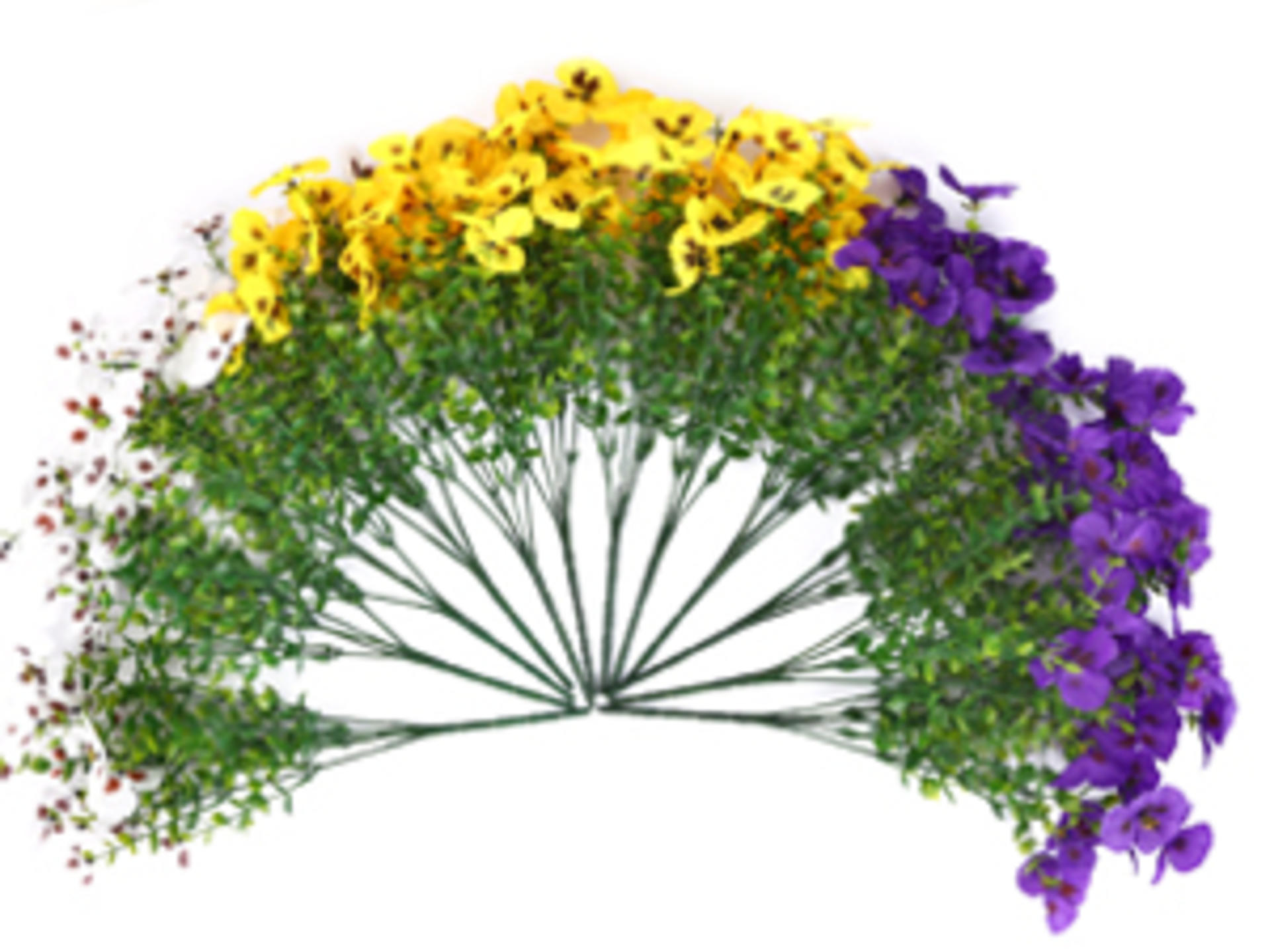 12 Bundles Artificial Pansy Flowers with Eucalyptus Leaves for Indoor Outdoor Decor detail 3