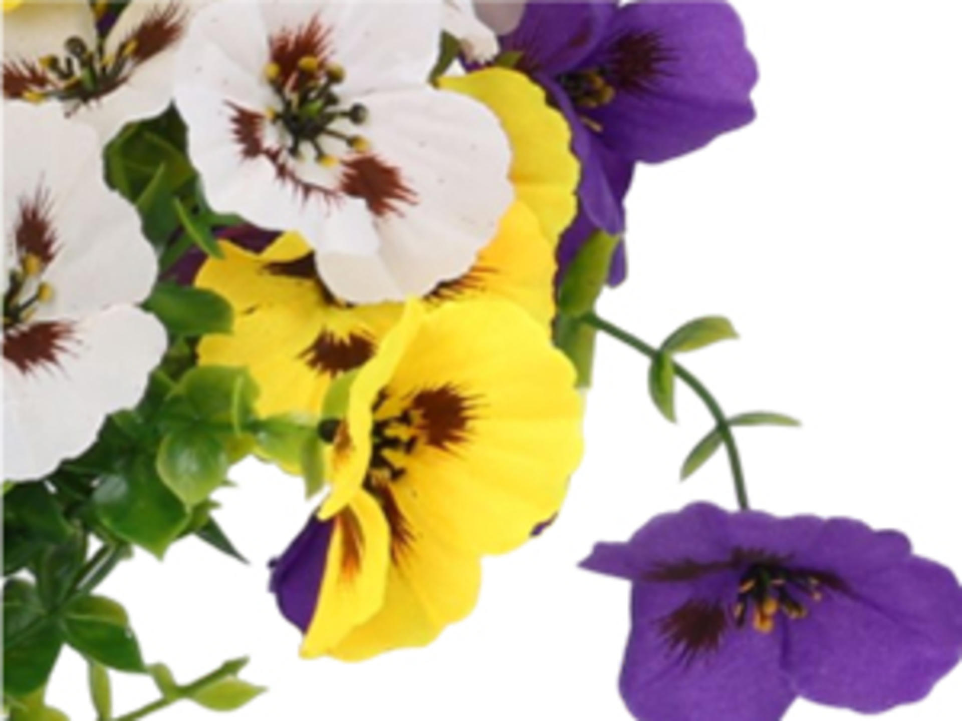 12 Bundles Artificial Pansy Flowers with Eucalyptus Leaves for Indoor Outdoor Decor detail 5