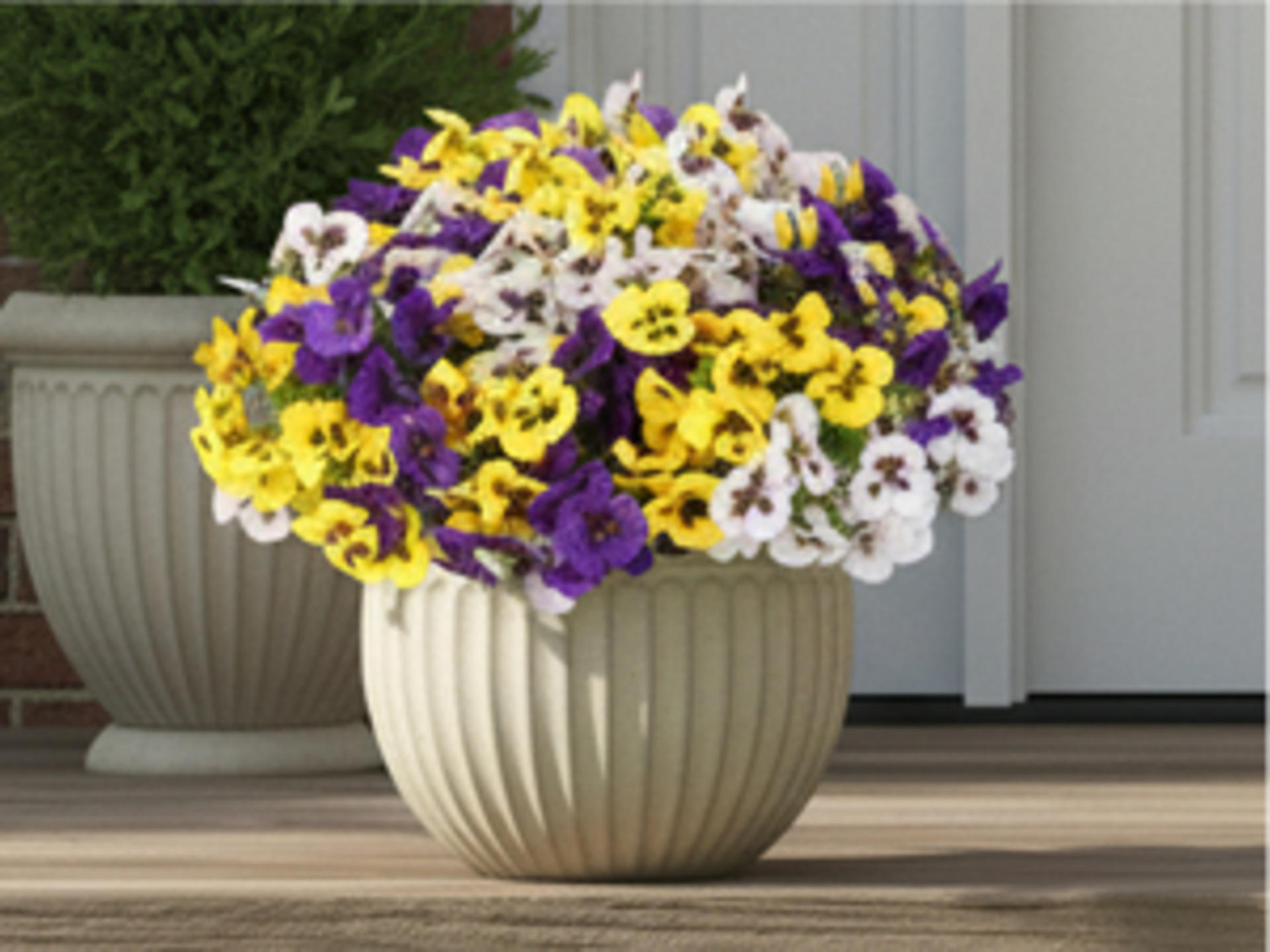 12 Bundles Artificial Pansy Flowers with Eucalyptus Leaves for Indoor Outdoor Decor detail 4