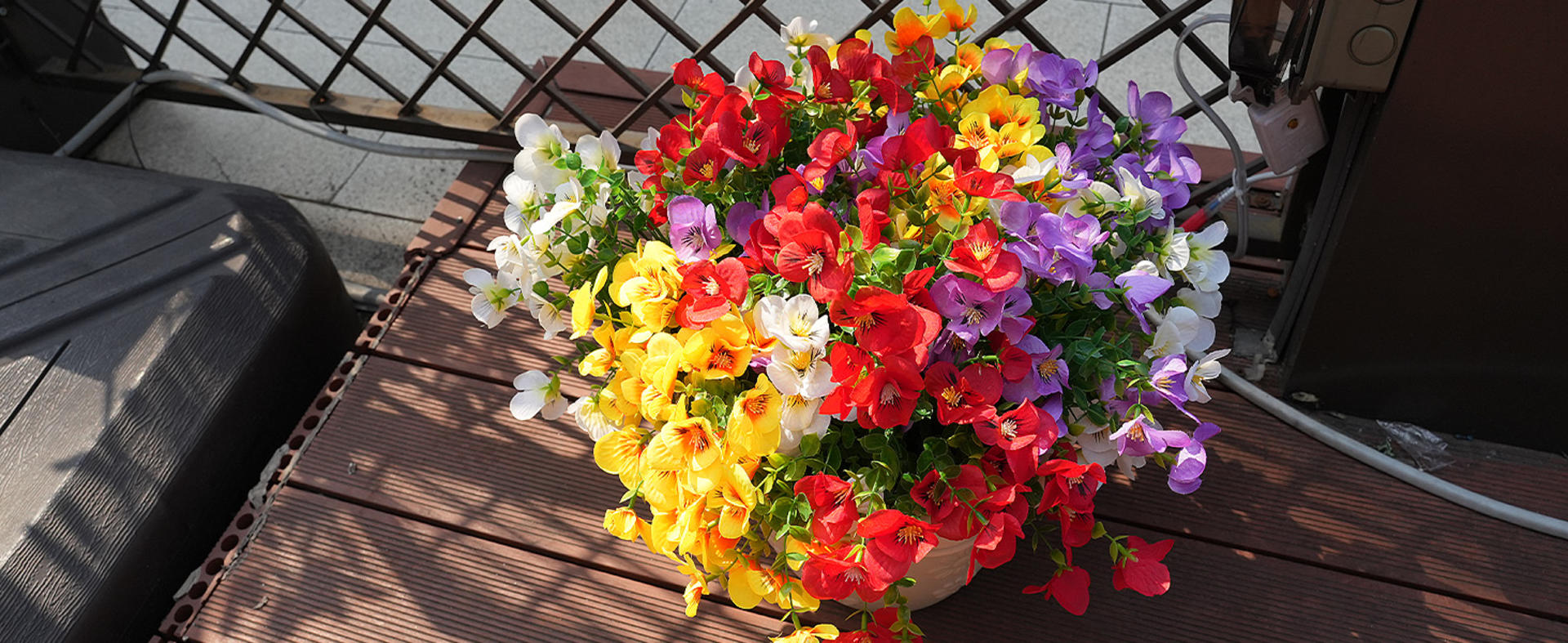 16 Bundles UV Resistant Artificial Pansy Flowers for Outdoor Window Box and Patio Decor detail 5