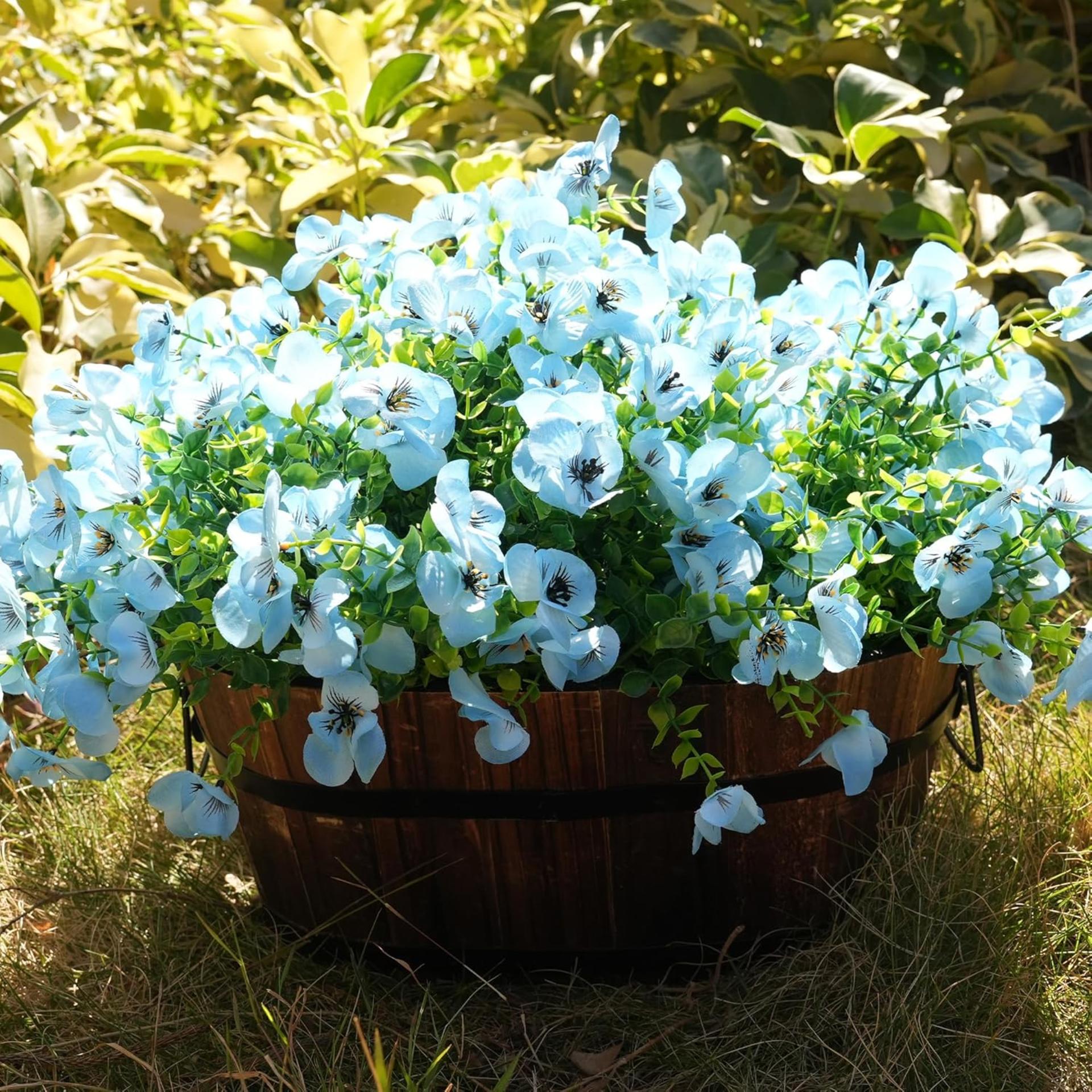 16 Bundles UV Resistant Artificial Pansies, Realistic Faux Flowers for Outdoor Window Box Decor - 4