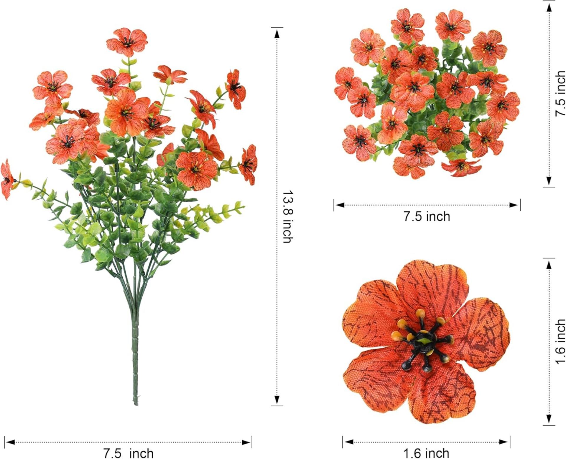 12 Bundles Artificial Fall Mums Flowers, UV Resistant Faux Silk Daisy for Outdoor Porch Garden - 2