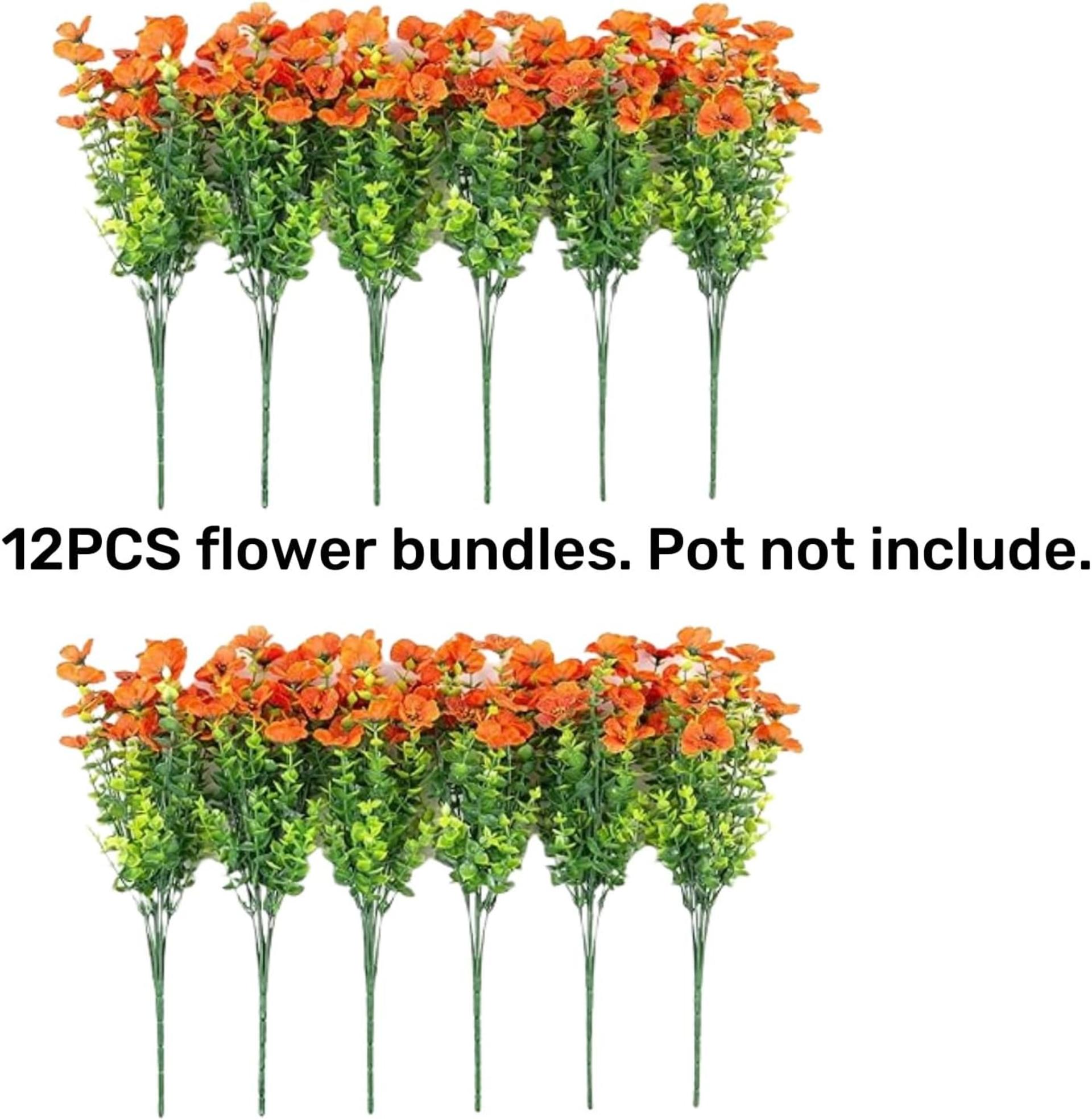 12 Bundles Artificial Fall Mums Flowers, UV Resistant Faux Silk Daisy for Outdoor Porch Garden - 3