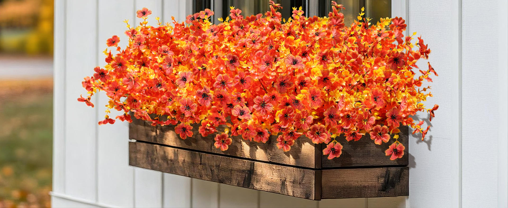 12 Bundles Artificial Fall Mums Flowers, UV Resistant Faux Silk Daisy for Outdoor Porch Garden detail 2