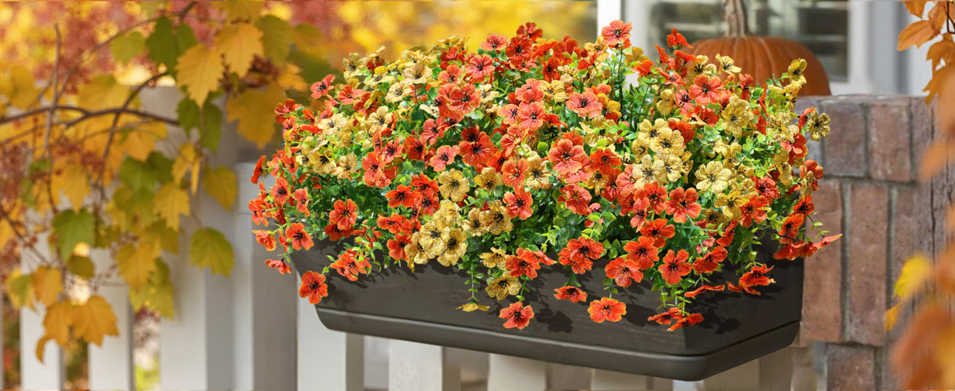 12 Bundles Artificial Fall Mums Flowers, UV Resistant Faux Silk Daisy for Outdoor Porch Garden detail 3