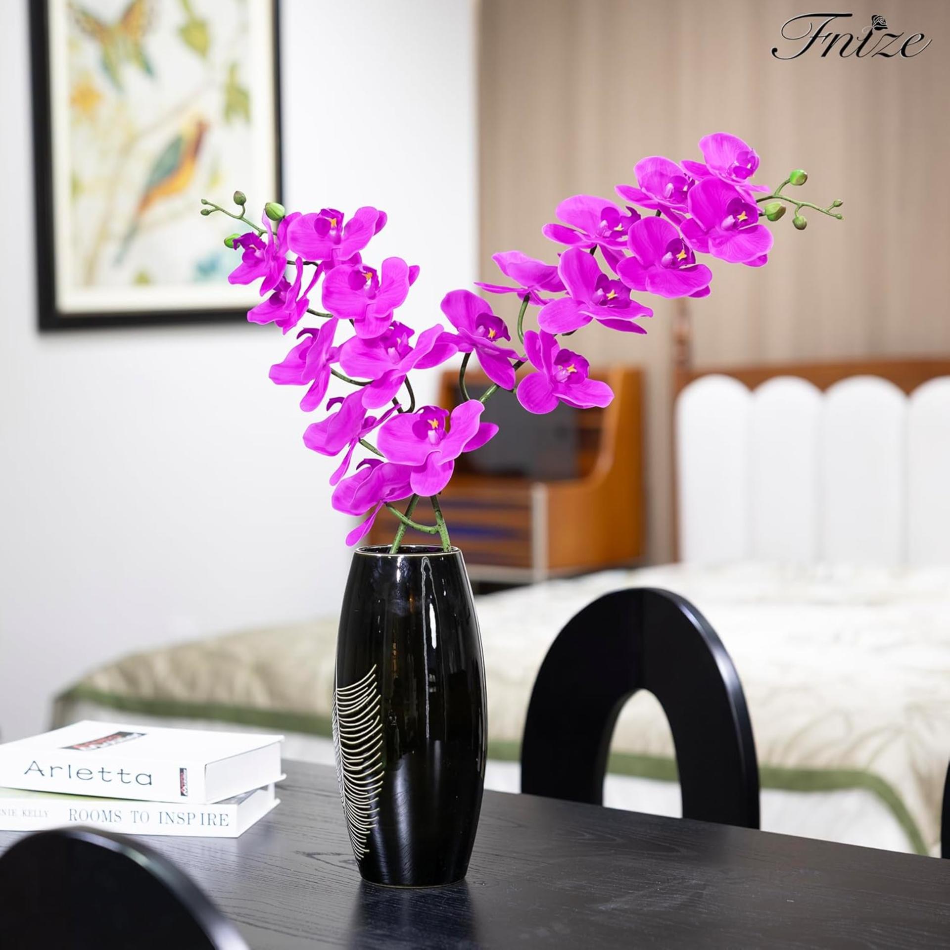 Real Touch Artificial Orchid Stems 38" Large Latex Phalaenopsis Branches, 2pcs - 6