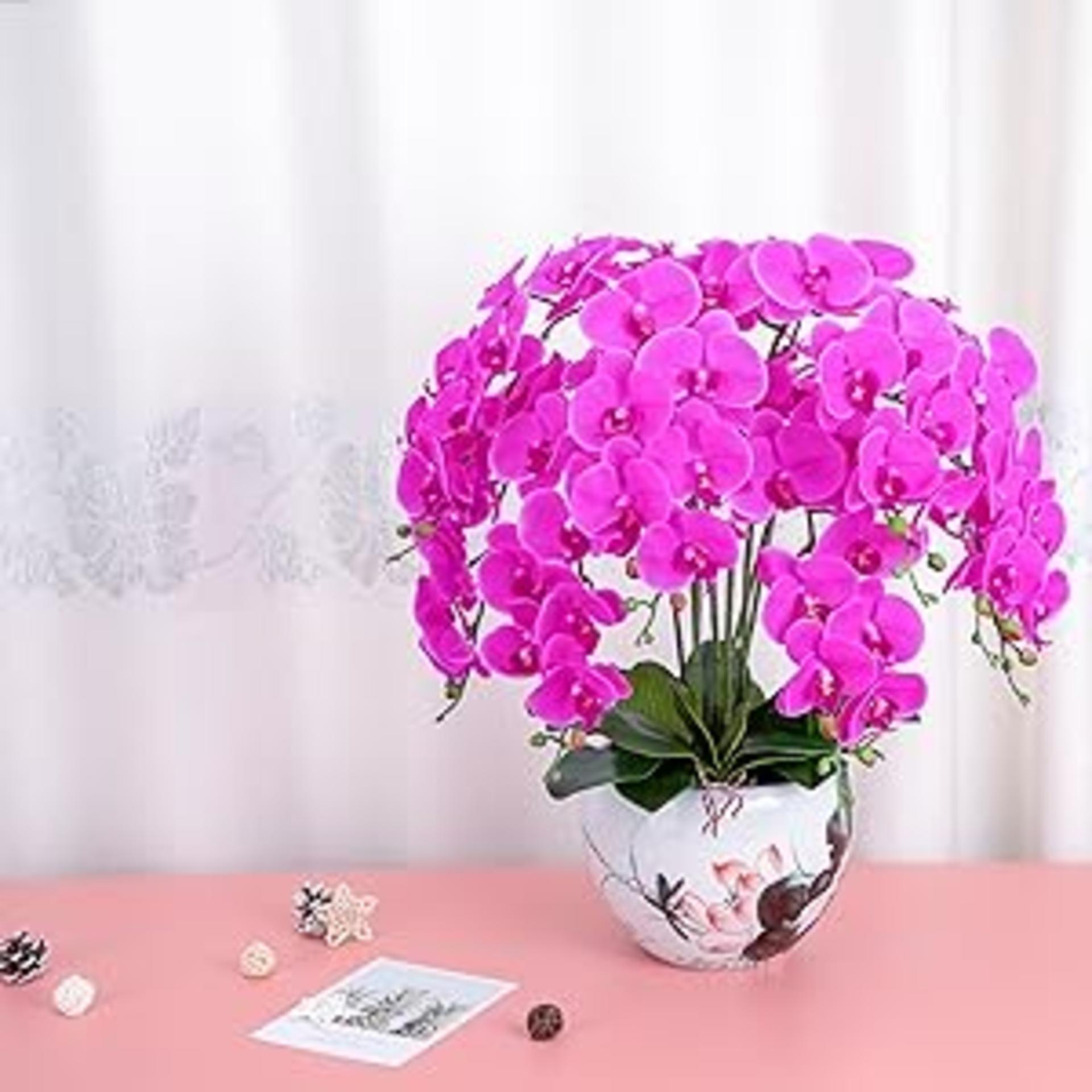 Real Touch Artificial Orchid Stems 38" Large Latex Phalaenopsis Branches, 2pcs detail 3