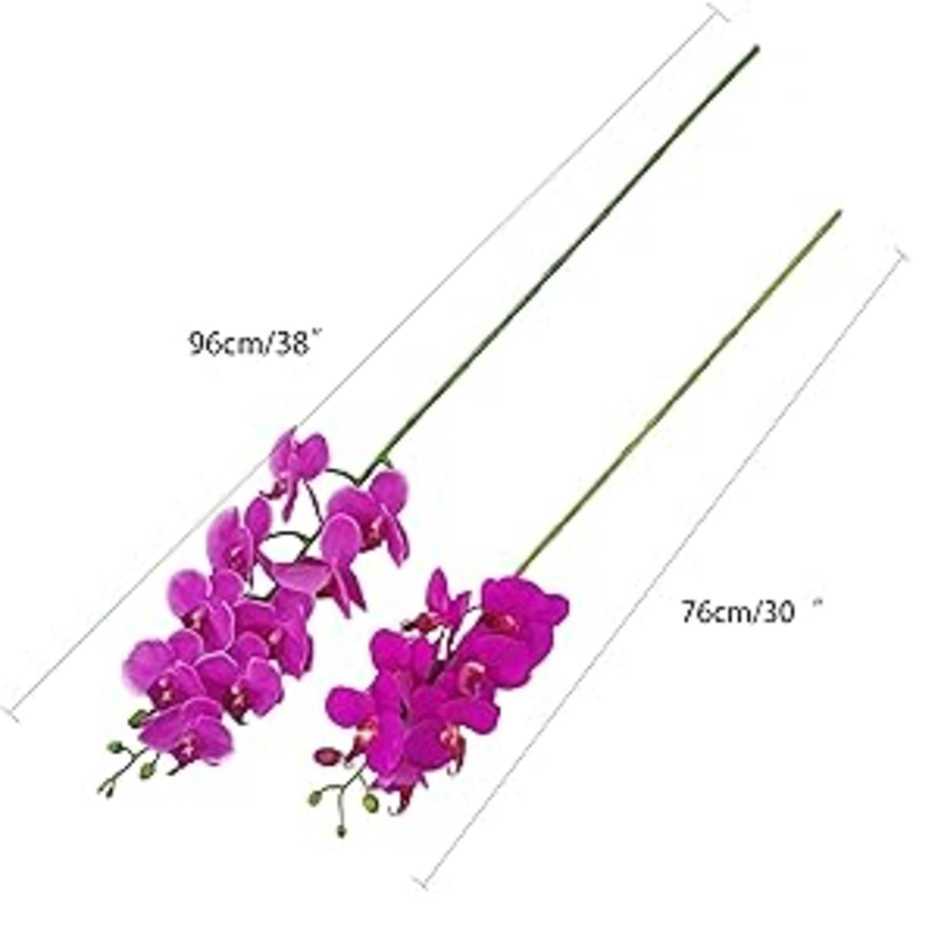 Real Touch Artificial Orchid Stems 38" Large Latex Phalaenopsis Branches, 2pcs detail 11