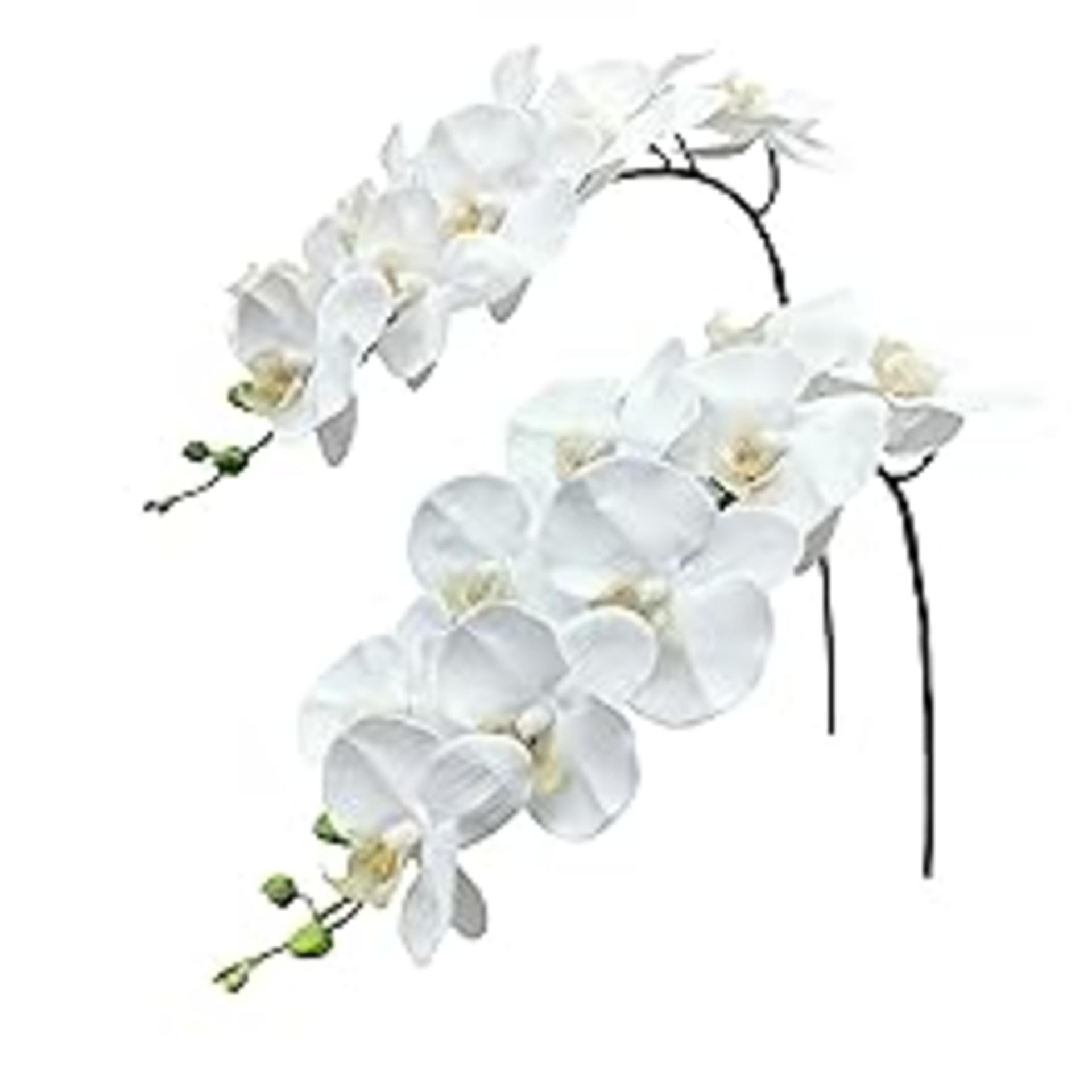 Real Touch Artificial Orchid Stems 38" Large Latex Phalaenopsis Branches, 2pcs detail 13