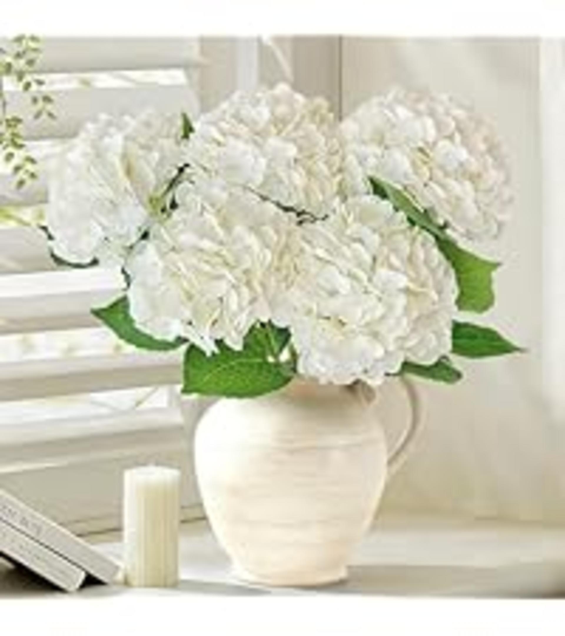 Real Touch Blue Hydrangea Artificial Flowers with Stems, 3 Pcs UV-Resistant Fake Silk Flowers detail 8