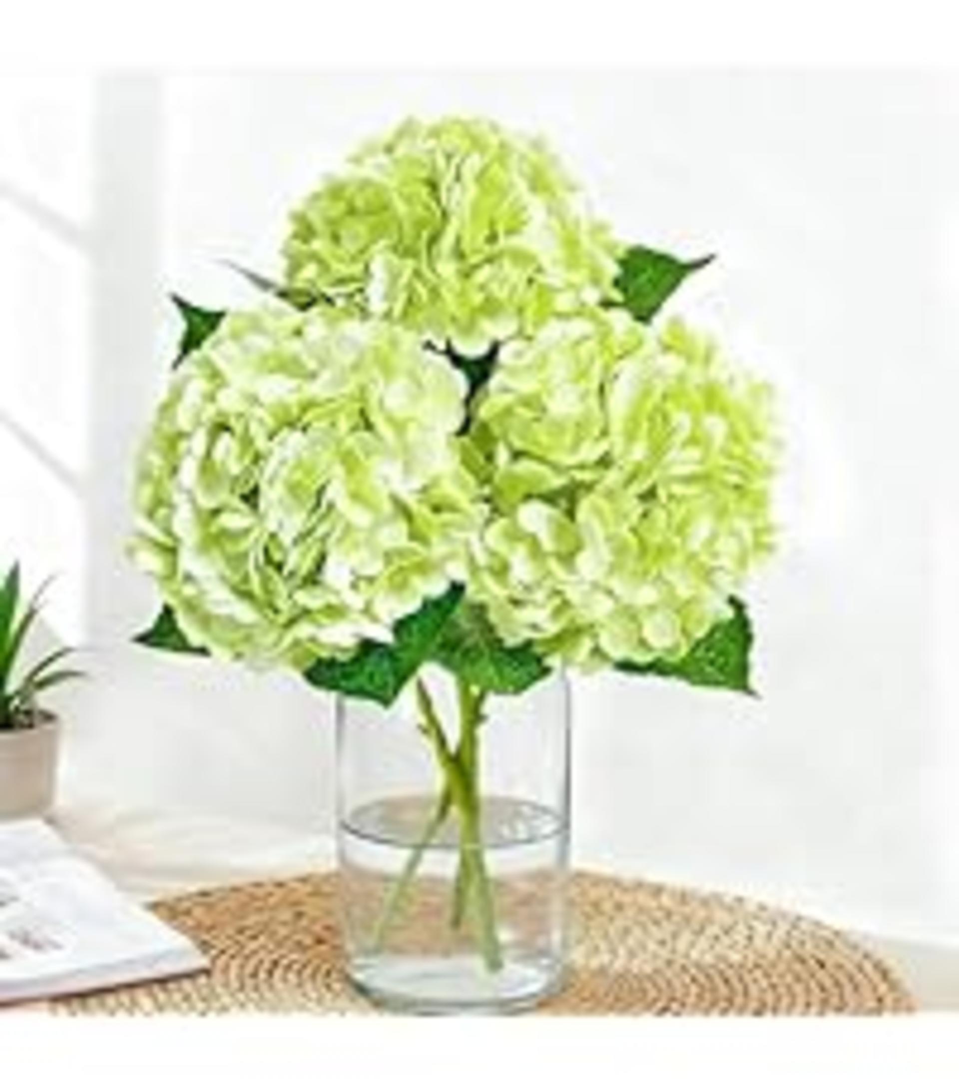 Real Touch Blue Hydrangea Artificial Flowers with Stems, 3 Pcs UV-Resistant Fake Silk Flowers detail 9