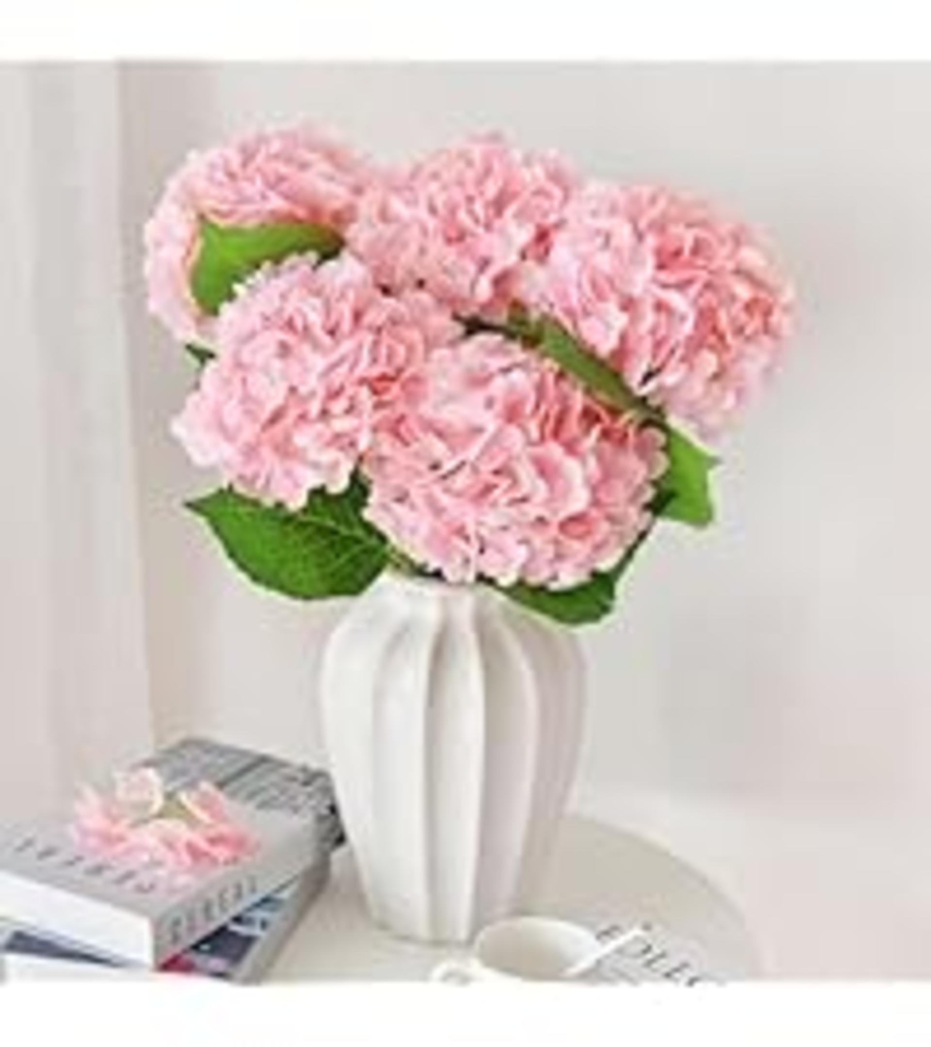 Real Touch Blue Hydrangea Artificial Flowers with Stems, 3 Pcs UV-Resistant Fake Silk Flowers detail 10
