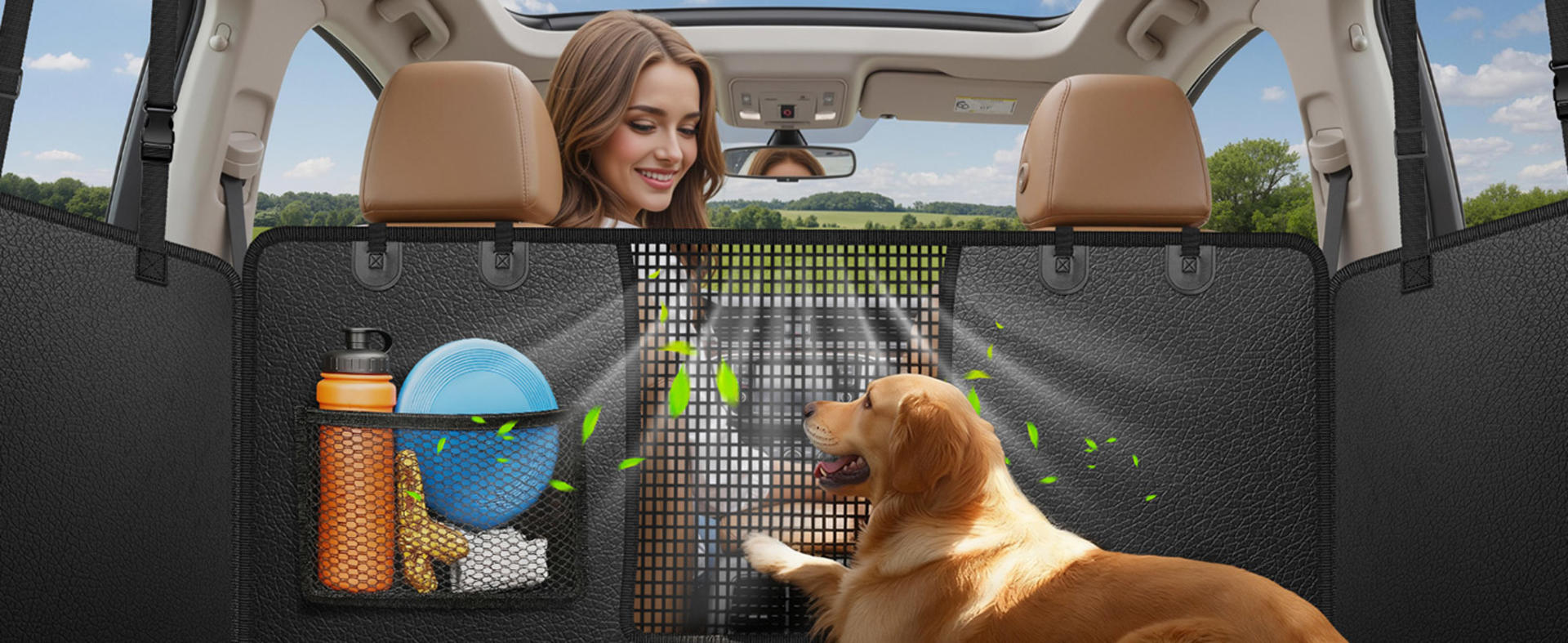 Hard Bottom Dog Car Seat Cover, 100% Waterproof Back Seat Extender Hammock for SUVs and Trucks detail 4
