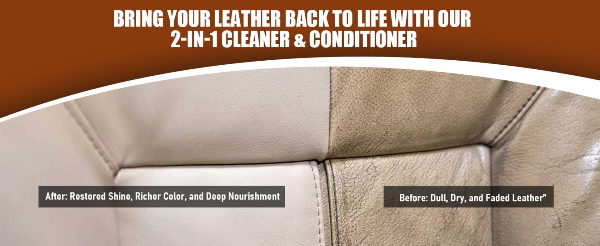 Leather Cleaner and Conditioner Kit - 2x16oz pH-Balanced Formula for Car Seats, Furniture, and Shoes detail 4