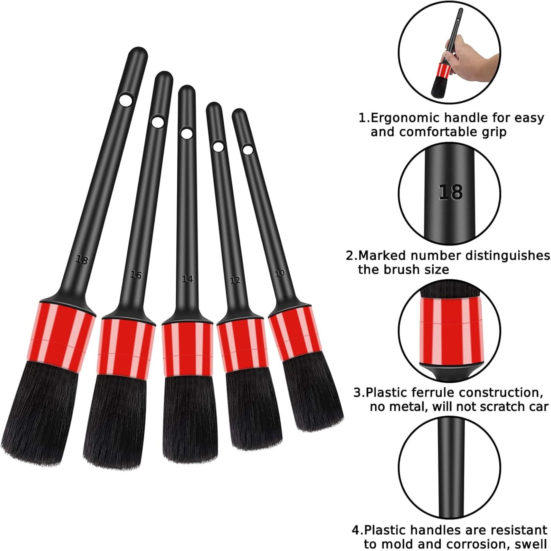 10pcs Auto Car Detailing Brush Set for Interior and Exterior Cleaning - 3