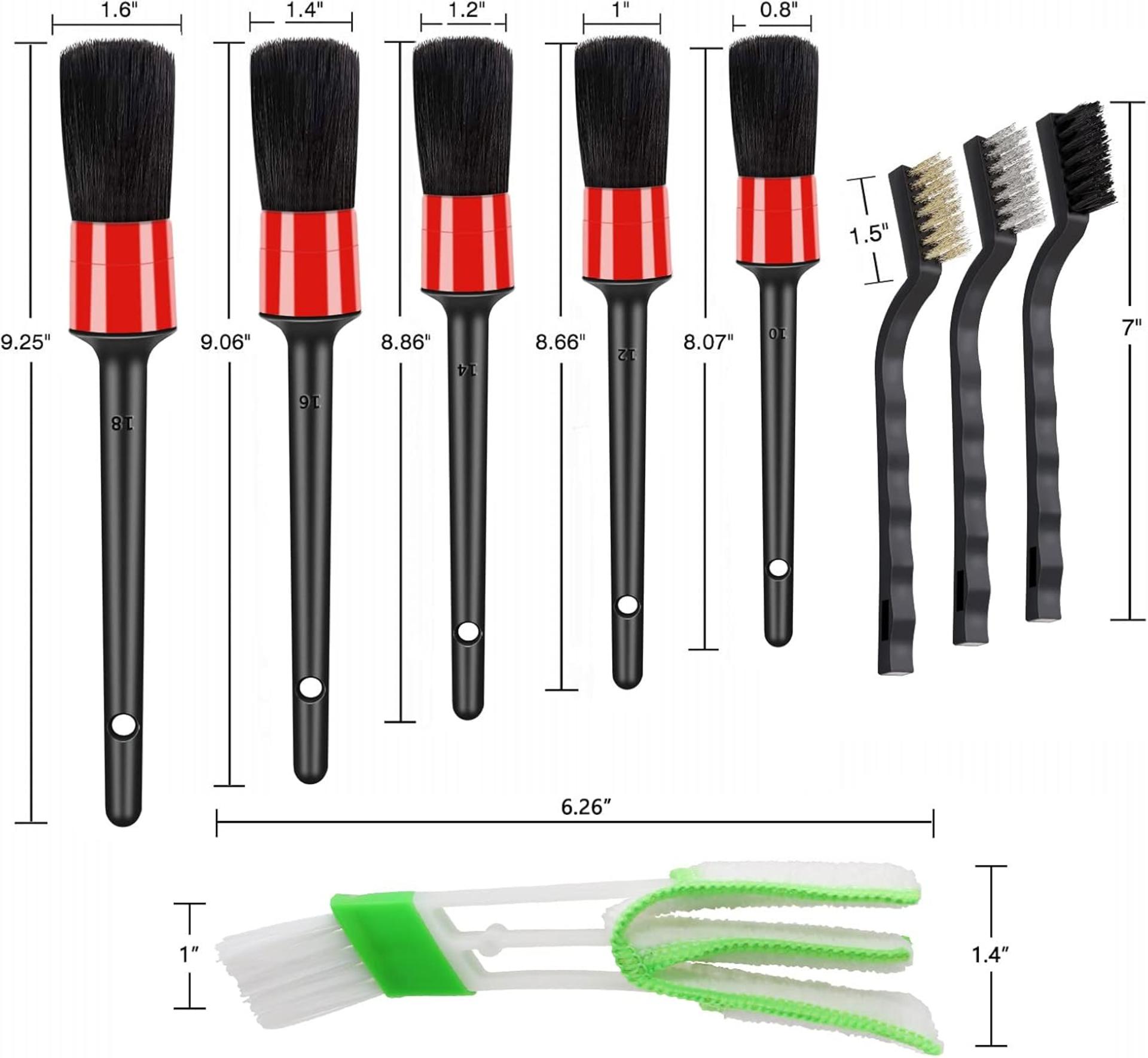 10pcs Auto Car Detailing Brush Set for Interior and Exterior Cleaning - 5