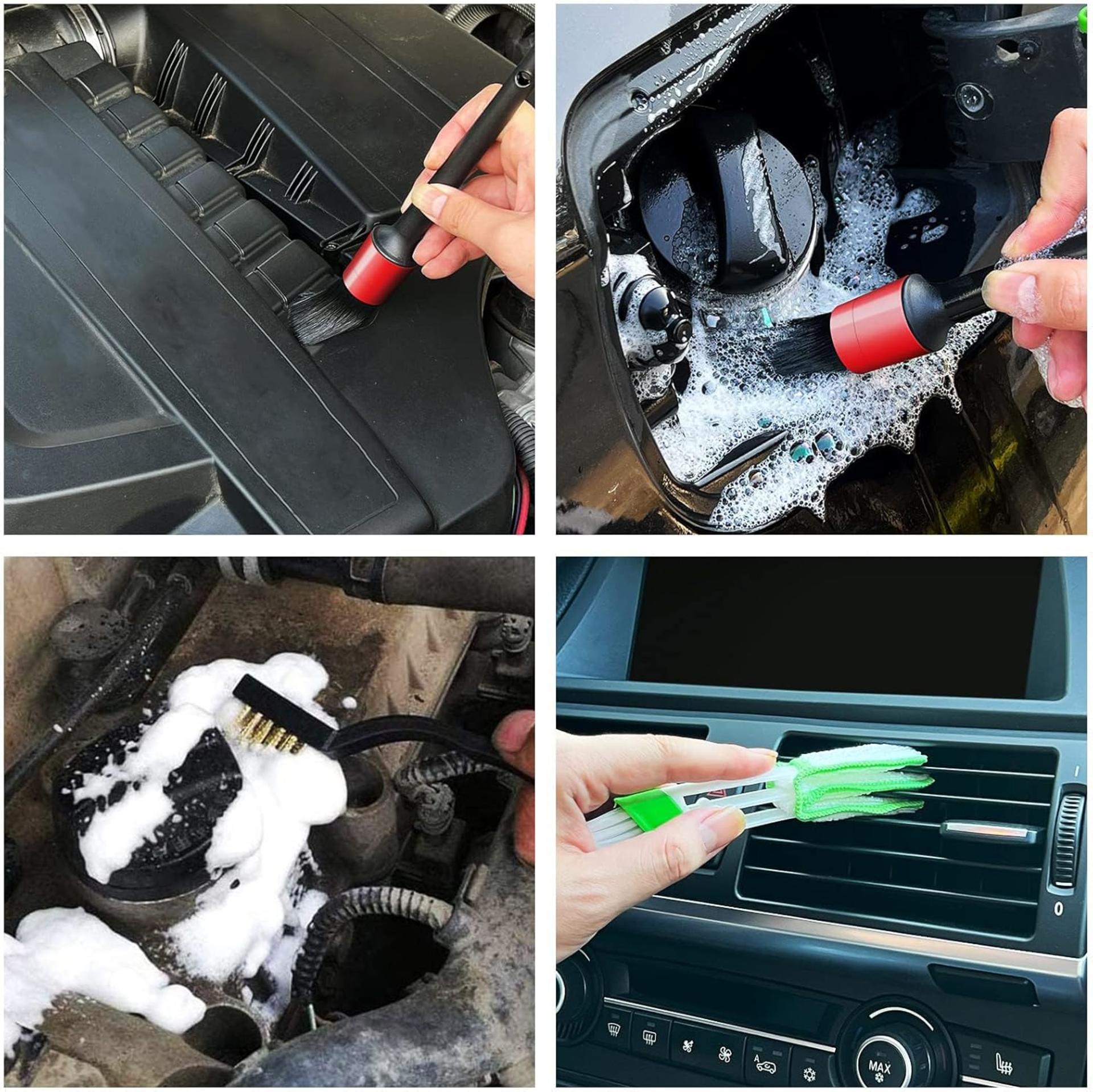 10pcs Auto Car Detailing Brush Set for Interior and Exterior Cleaning - 7