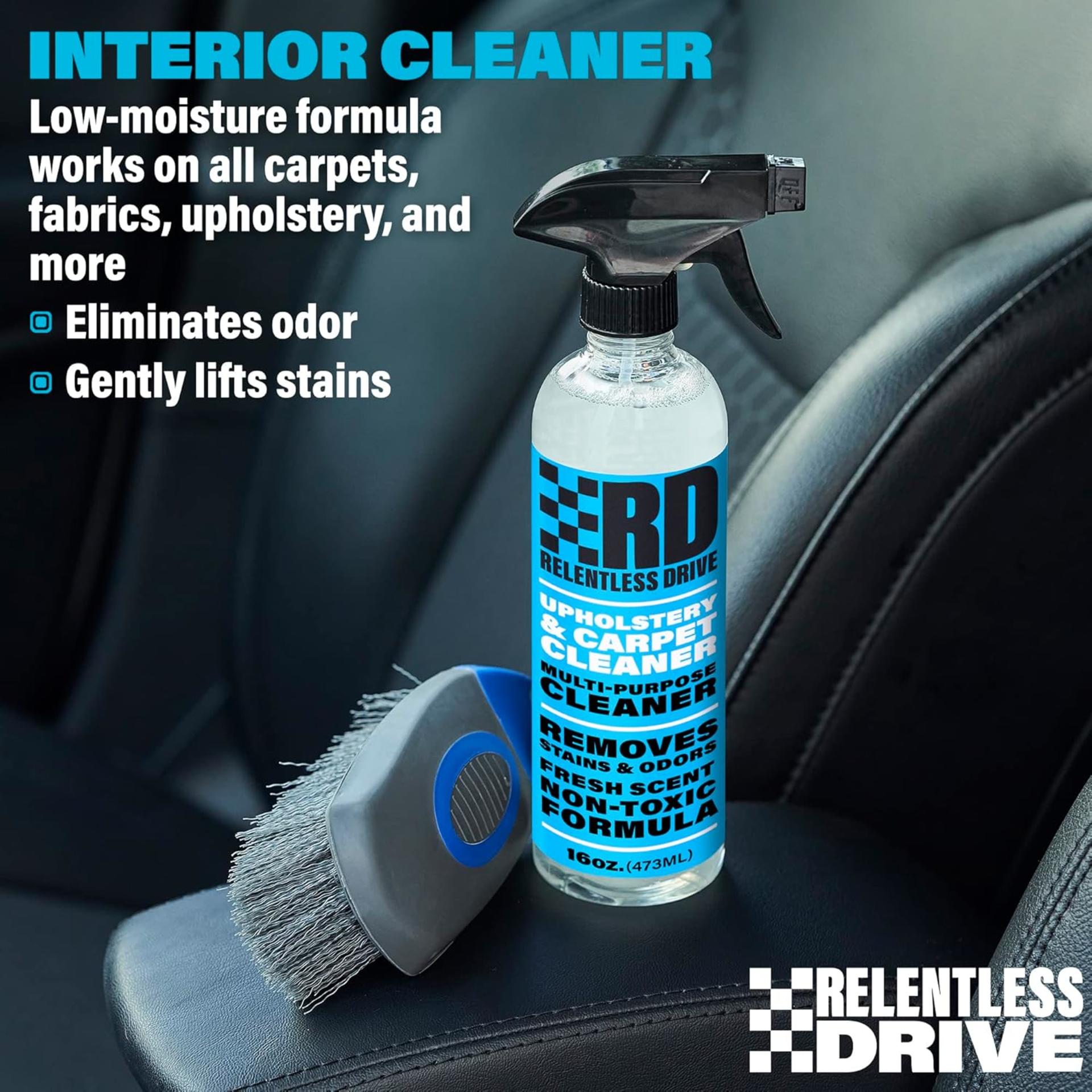Professional Car Interior Carpet & Upholstery Cleaner Kit with Detailing Brush - 16oz - 4