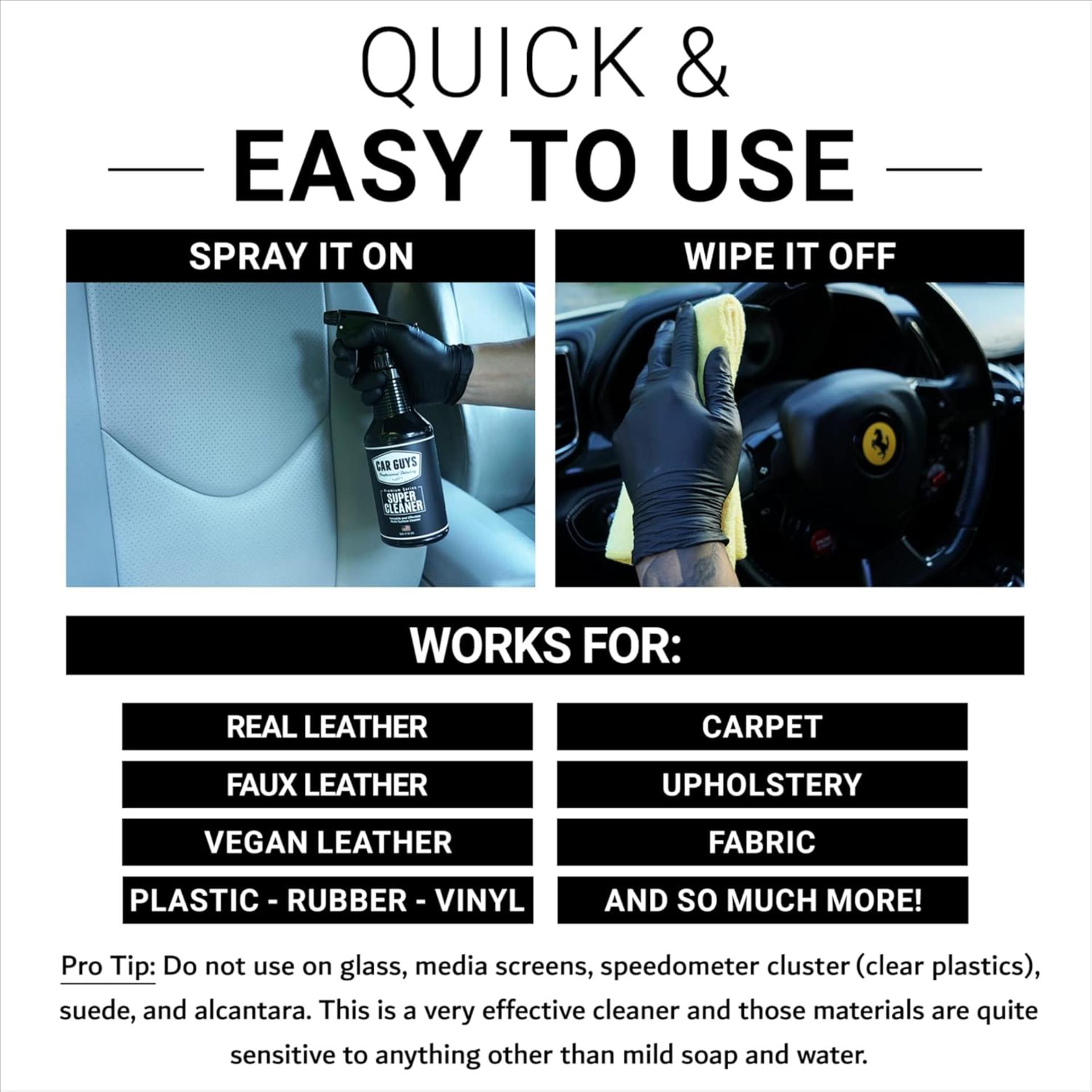 Super Cleaner - Multi-Surface Interior Car Cleaner and Stain Remover Kit - 6