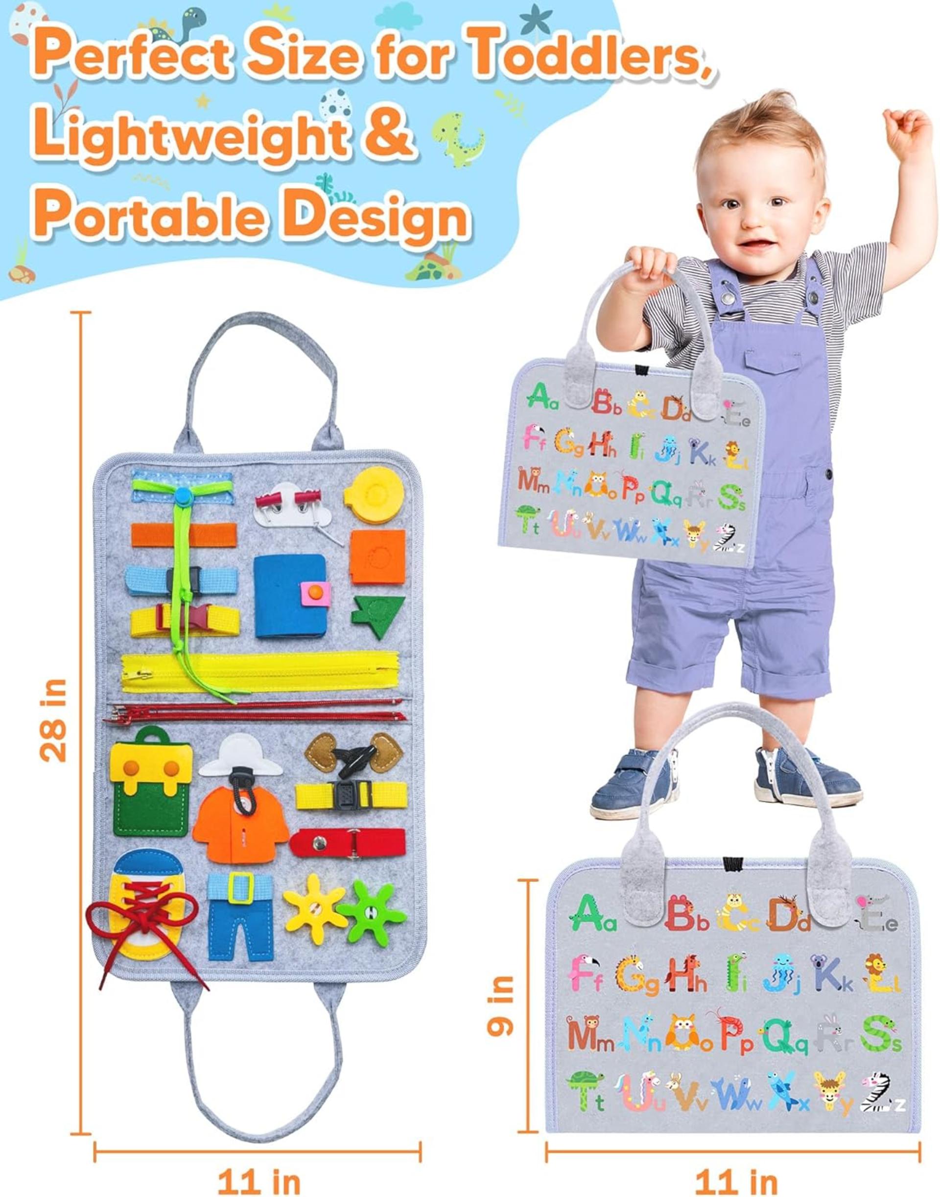8-Page Montessori Busy Board for Toddlers - Sensory Learning Toy & Travel Activity Book - 6