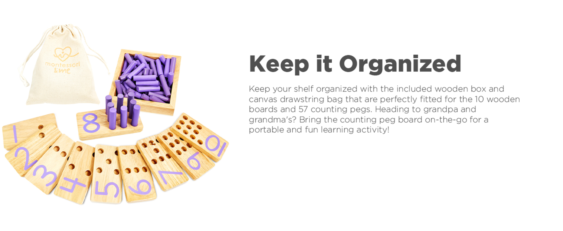 Counting Peg Boards - Wooden Math Manipulatives for Kids Learning and Education detail 4