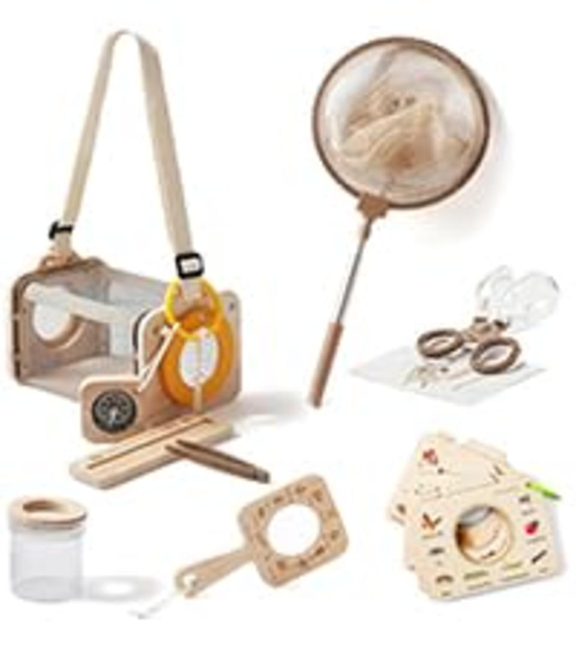 Wooden Bug Catcher Kit for Kids, 10PCS Outdoor Explorer Set with Magnifying Glass & Net detail 9