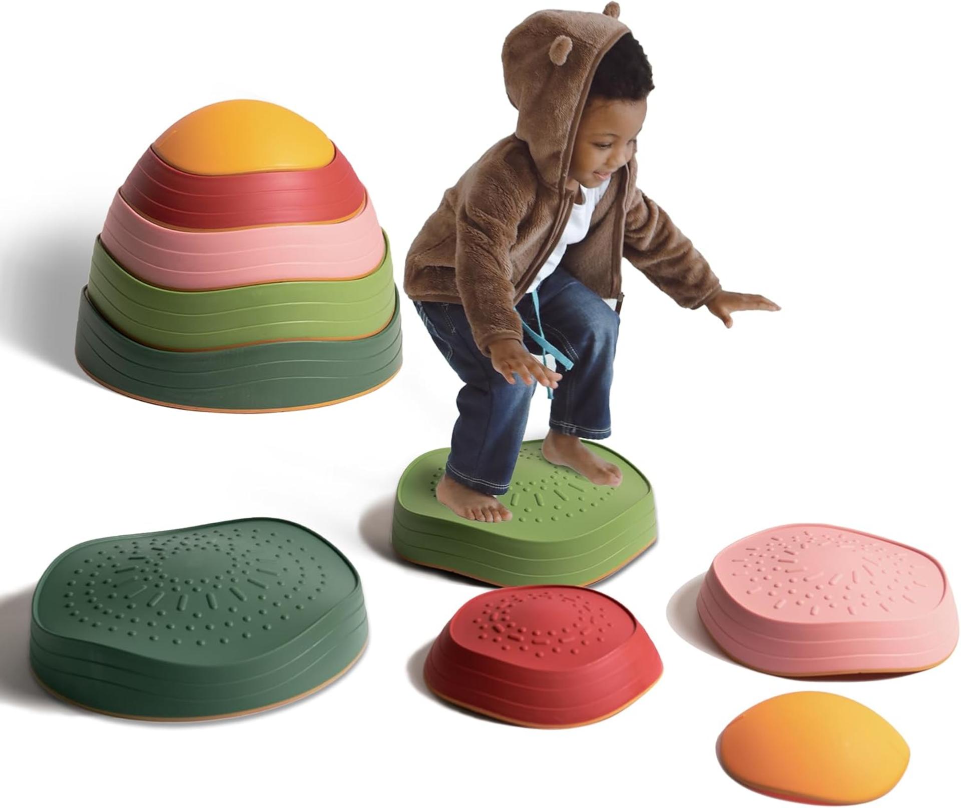 Balance Stepping Stones for Kids, Non-Slip Sensory Obstacle Course for Motor Skills