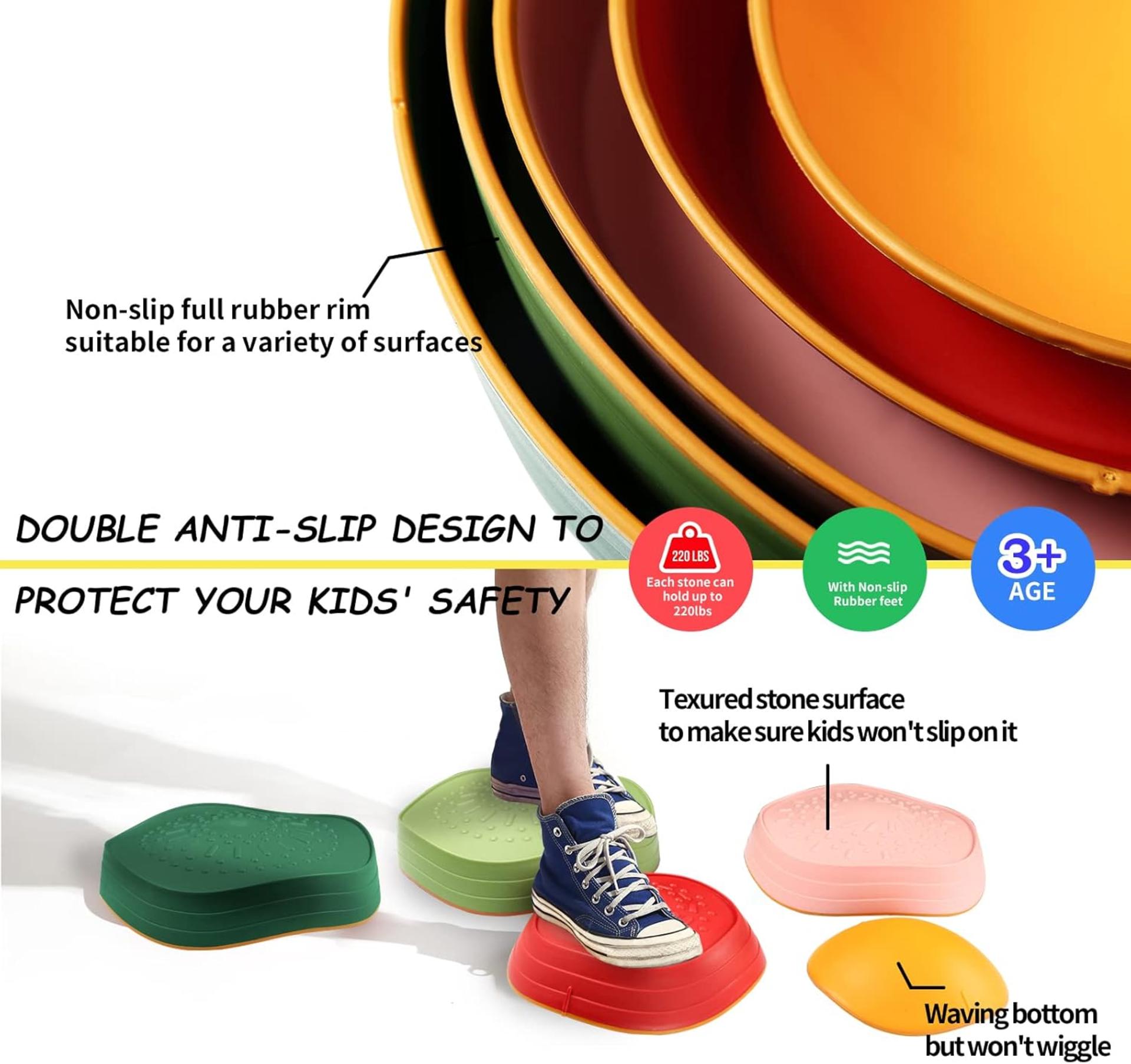 Balance Stepping Stones for Kids, Non-Slip Toddlers Sensory Toys for Indoor and Outdoor Play - 2
