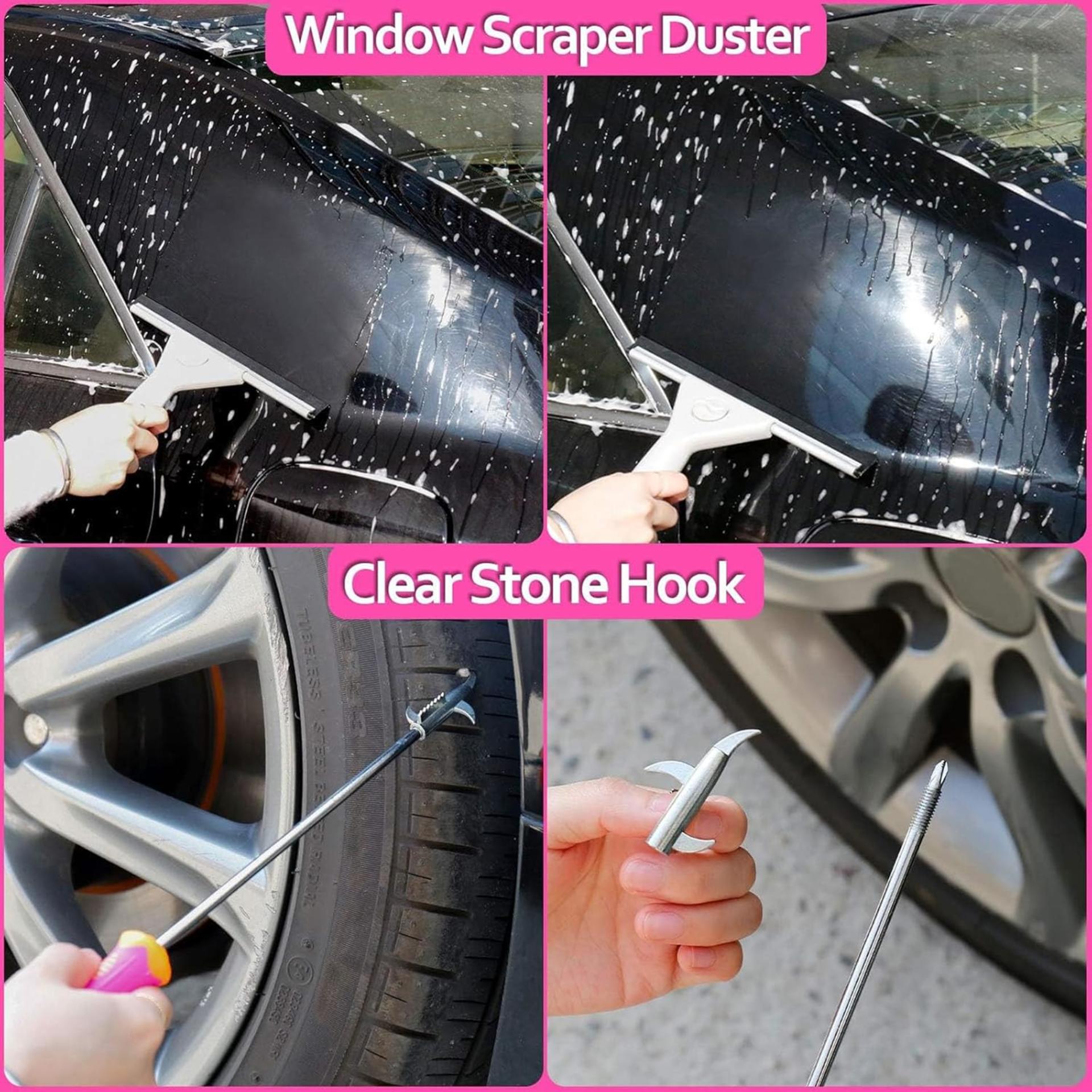 17pcs Pink Car Detailing Cleaning Kit for Women, Professional Auto Wash Set for Cars, SUVs & Trucks - 6